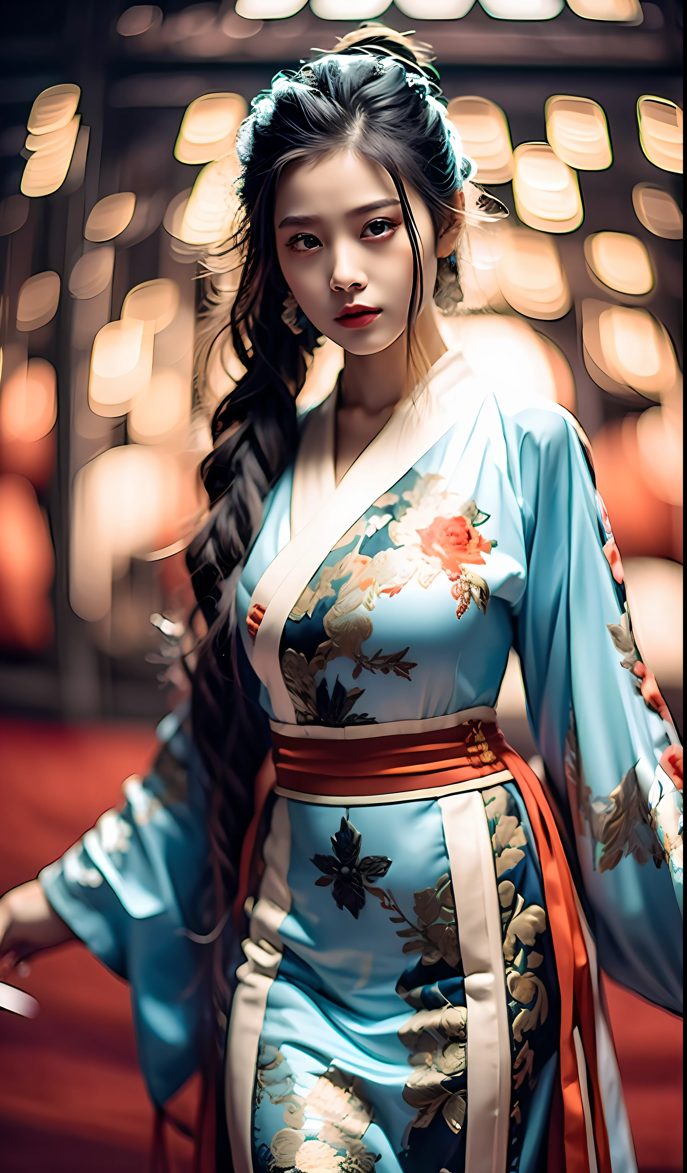 best quality, masterpiece, highres, wuxia 1girl, china dress, super Beautiful face, super beautiful eye, super beautiful hair