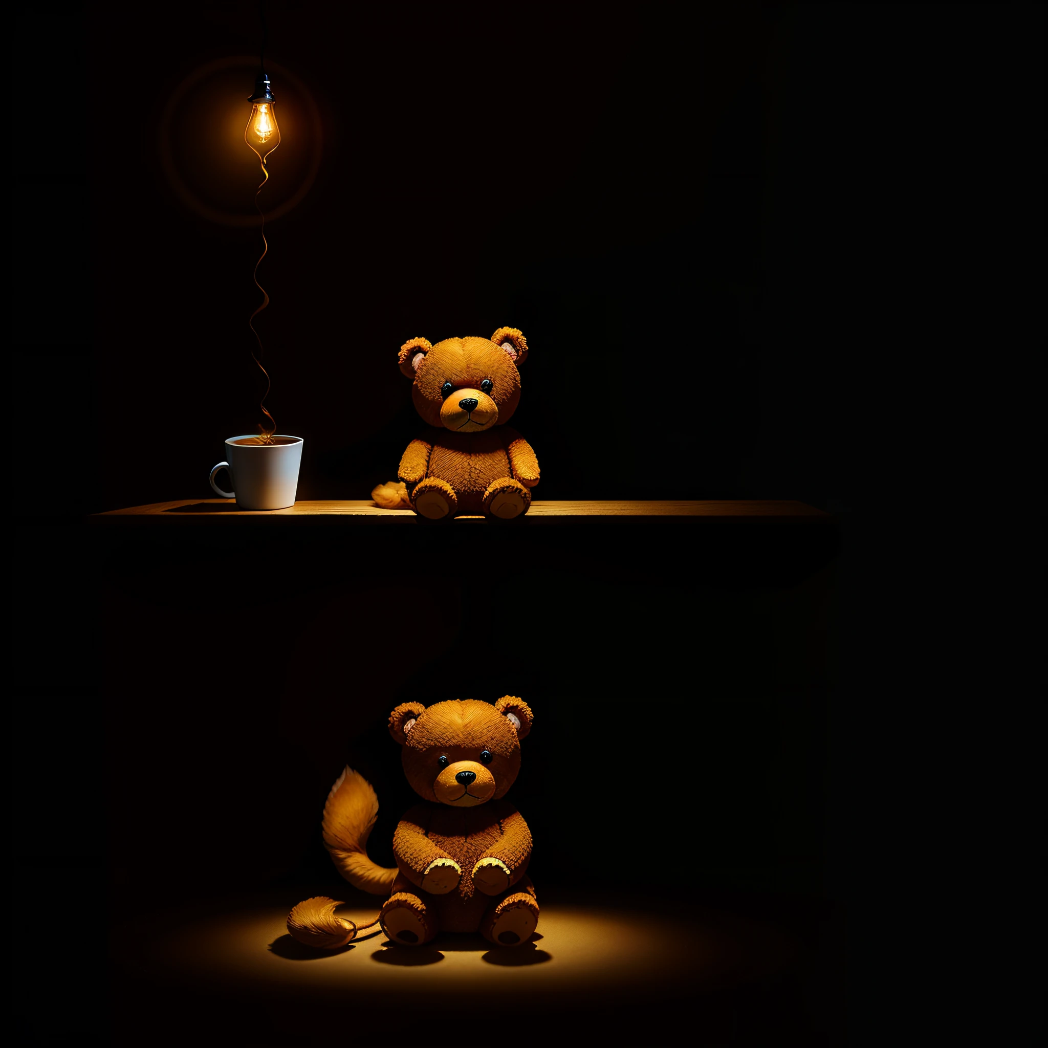 Medium-sized dog with light brown eyes honey colored, hair caracolate, shaped like a teddy bear, male with tail cut, happy and full of life and bricalhão