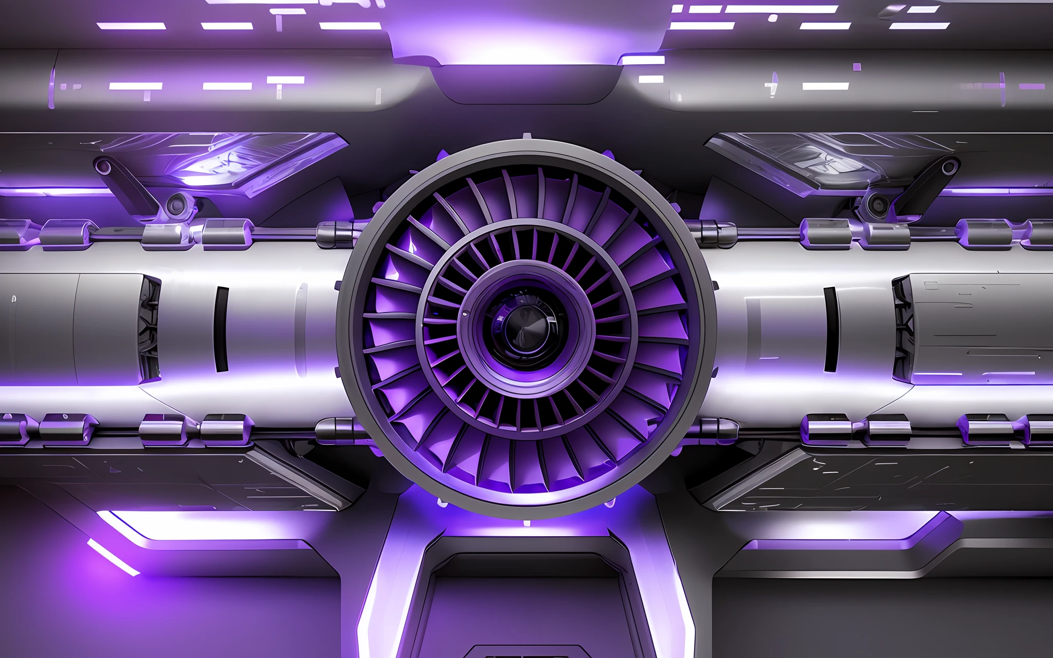 (Gray texture mechanical + light purple engine + jet turbine + rotating aircraft engine + C4D sci-fi engine: 1.1 + highlight)