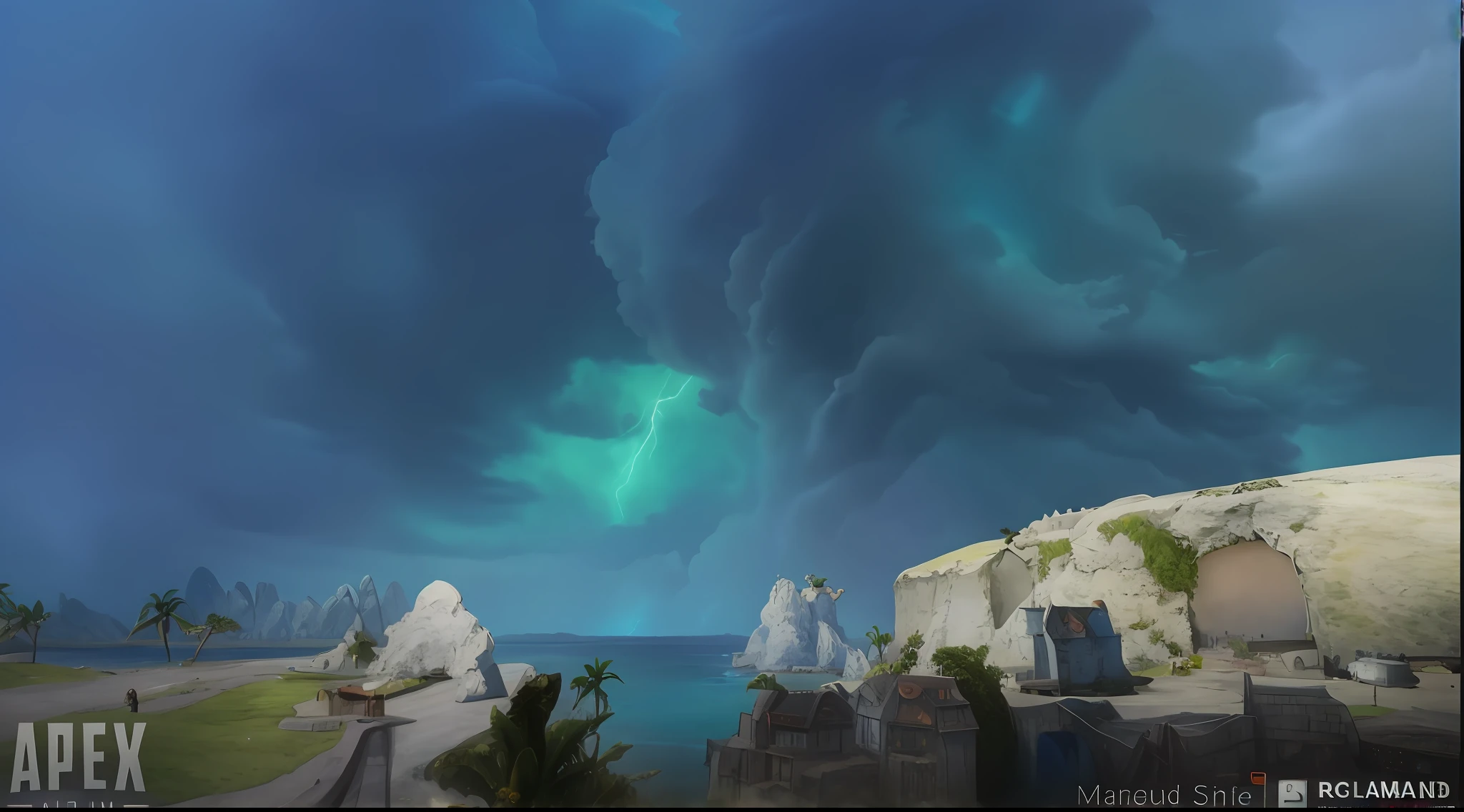 there is a picture of a very large cloud that is in the sky, matte painting arcane dota pixar, maelstrom, epic matte painting of an island, stylised storm, miraculous cloudy backdrop, stunning arcanum backdrop, wartorn environment, more thunderstorm, coronal storm, eye of the storm, mattepainting, swirly clouds in the background