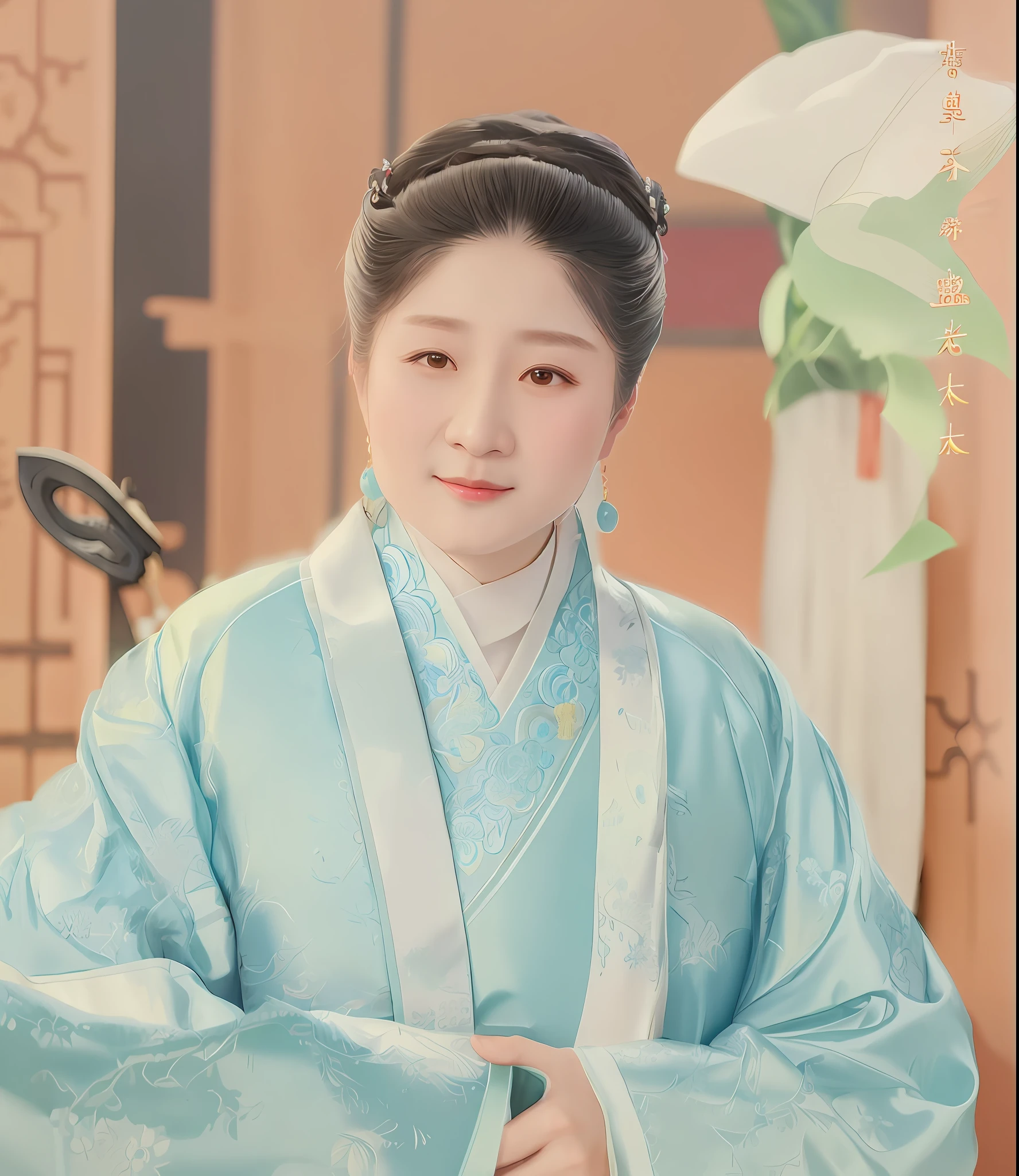 arafed woman in a traditional chinese dress with a sword, inspired by Li Tang, inspired by Zhang Zeduan, by Li Zai, chinese empress, yun ling, song nan li, inspired by Lü Ji, heise-lian yan fang, inspired by Tang Yifen, inspired by Yun Shouping, inspired by Wu Zuoren