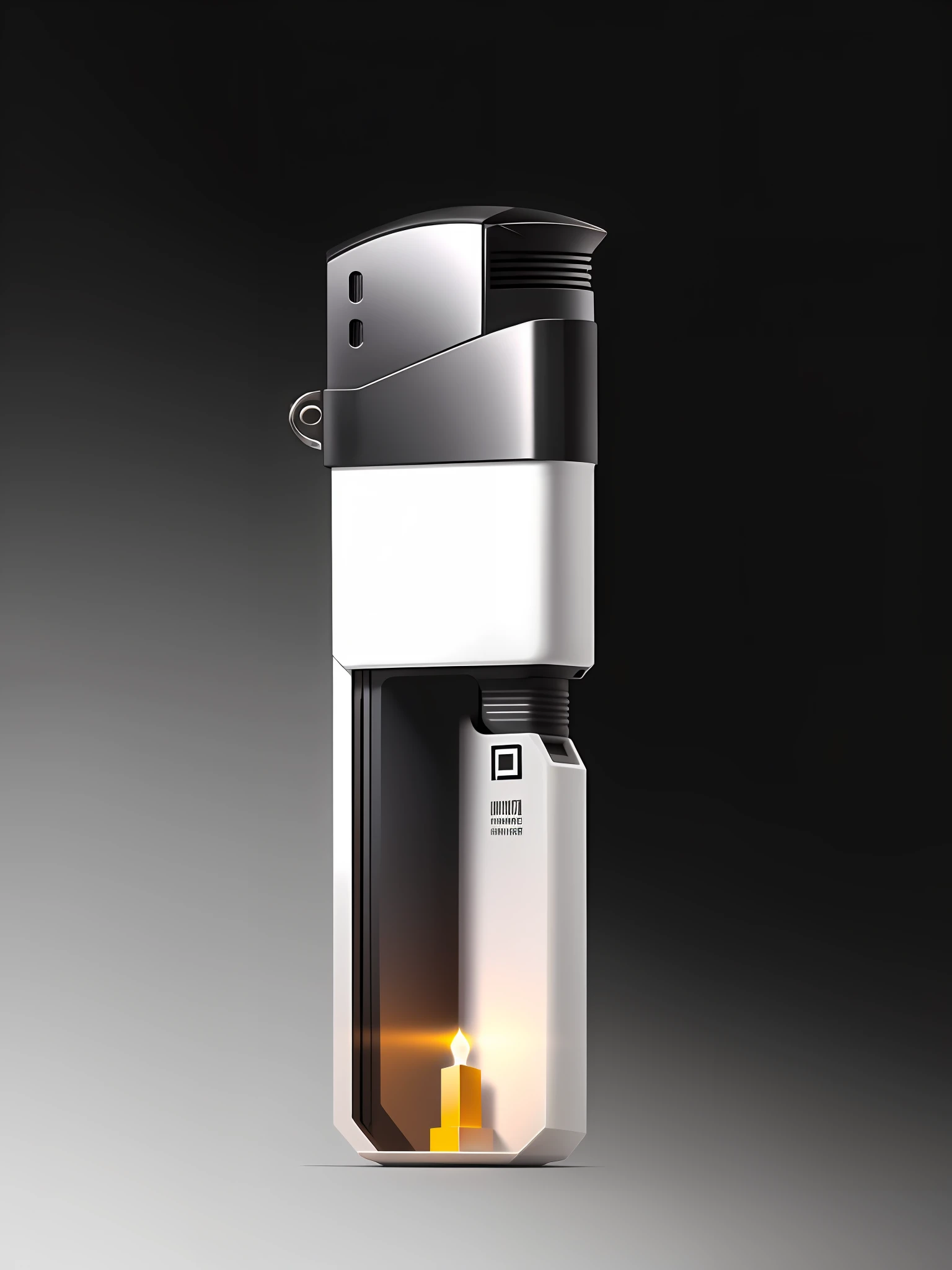 A minimalist style lighter, concept art lighter, studio lighting, product design lens, 1200 dpi, 1 2 0 0 dpi, product design rendering, 1 8 0 0 dpi, detailed product image on white background, digital art H 9 6 0, f/8, f/8