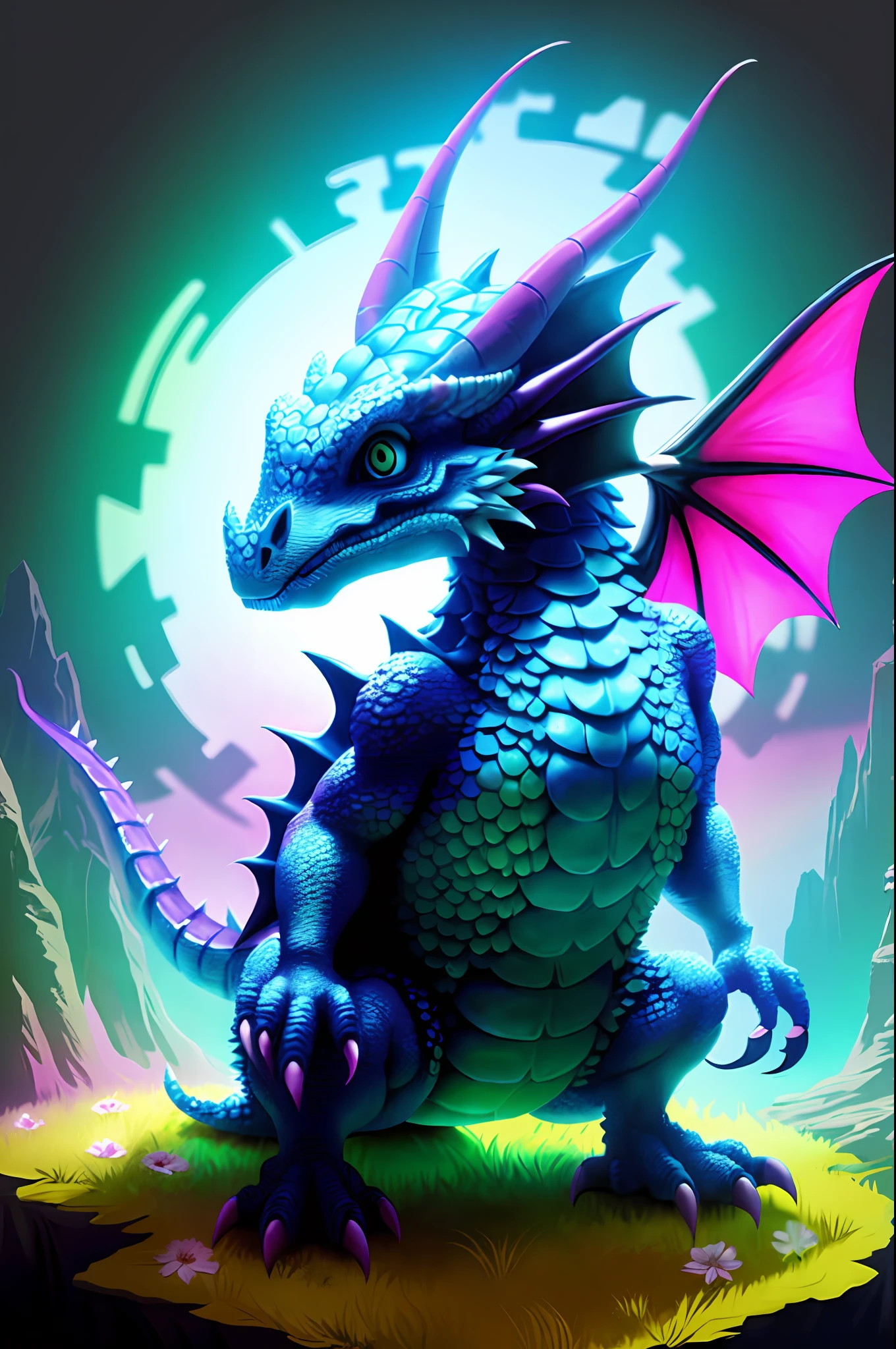 (low contrast ), colorfantasystyle  dragon