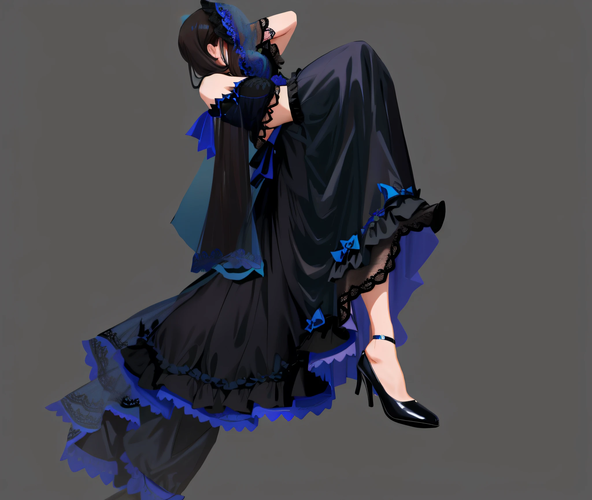 Black dress with blue lace