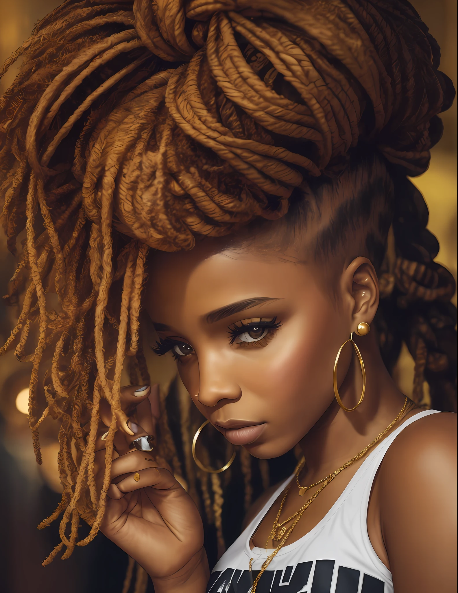 Even with the success, young white, snail haired, caramel brown eyes never let rap lose its essence. She continued to compose about social issues and to talk about the reality of the people of the periphery, her loyal audience.

Over time, the young rap singer became increasingly influential and beloved by the public. She stood out not only for her music, but also for her strong and authentic personality.

And so, Mamacita became one of the most established artists in Brazilian rap, inspiring an entire generation of young people to pursue their dreams and fight for a more just society.