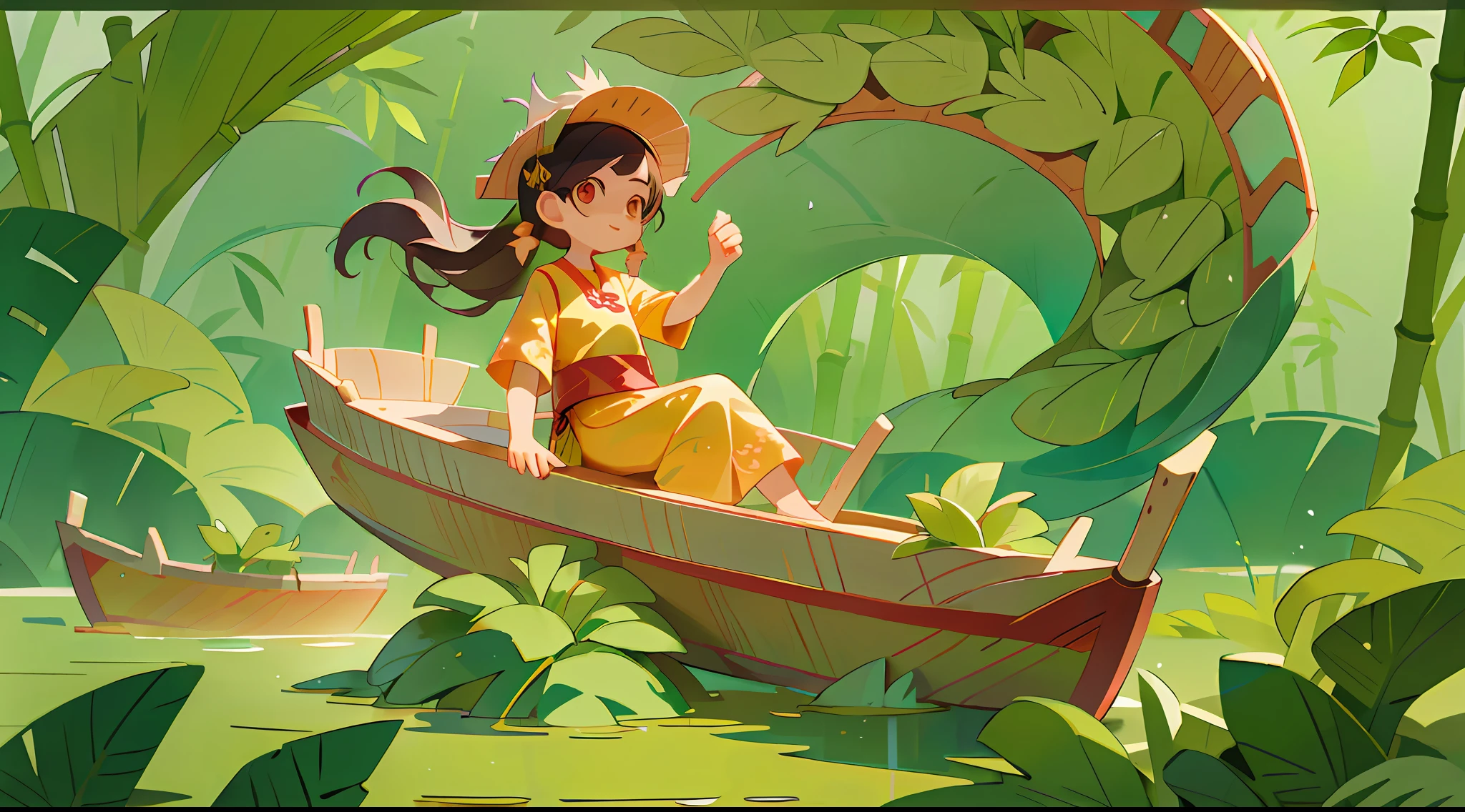 Dragon Boat Festival, boating, bamboo leaves, posters, illustrations