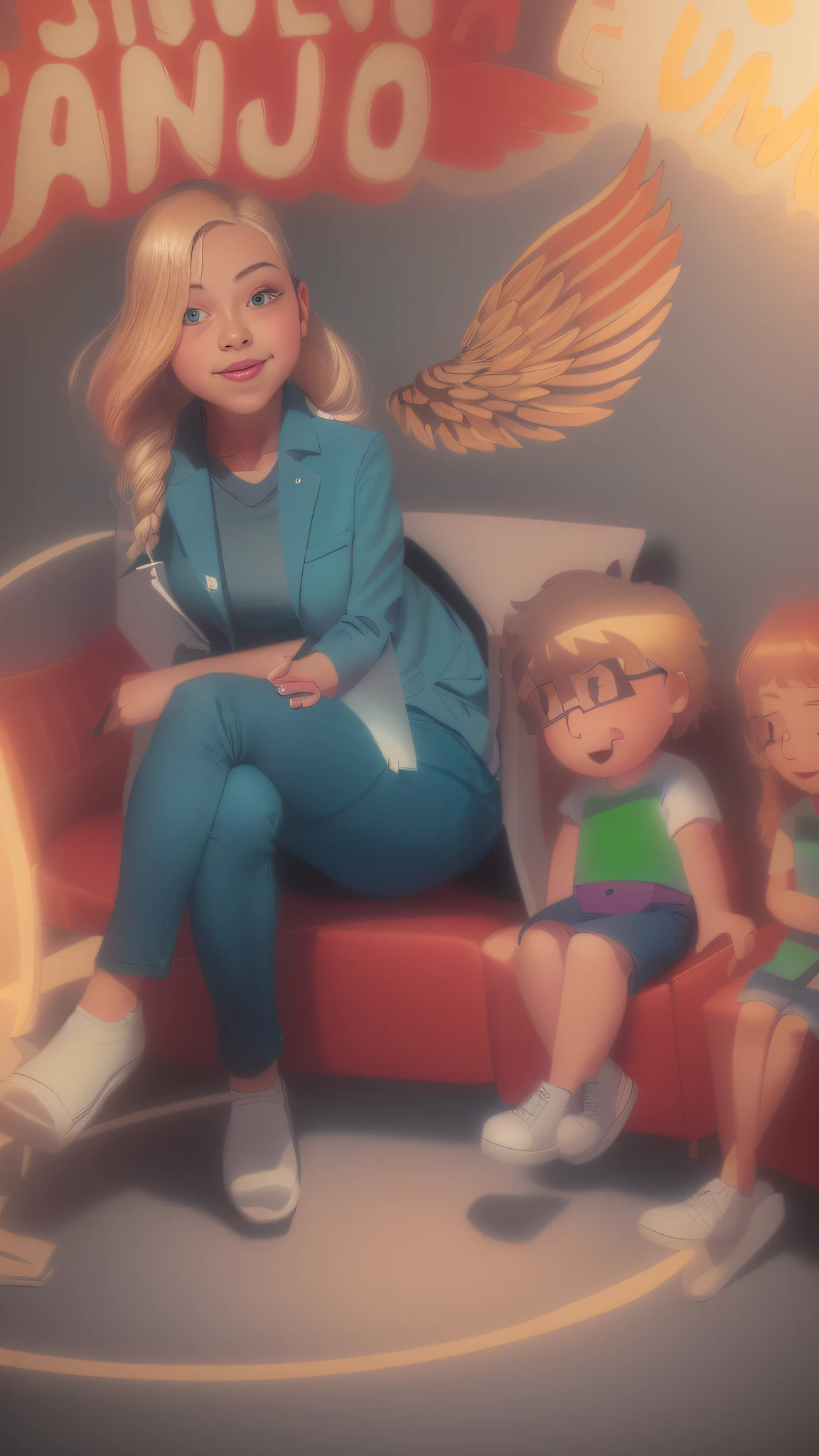 a realistic drawing of a woman in pants sitting on a couch with a bunch of children, inspired by Ib Eisner, rough sketch, like a manga panel, line sketch, detailed but rough, thick lineart, sketch sketch, professional sketch, line sketch!!, bold lineart, sitting casually, coloring book page, wip, coloring - sheet, Animation still, conceptual piece,32k