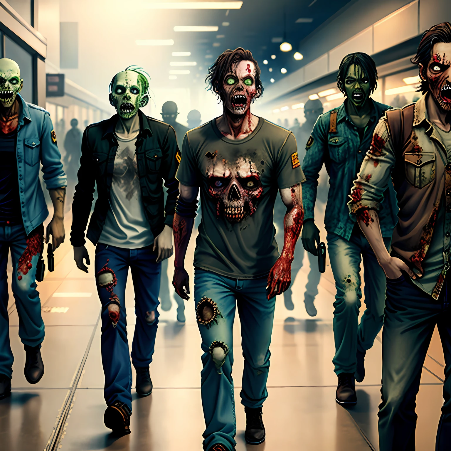 Zombies surround the commissary