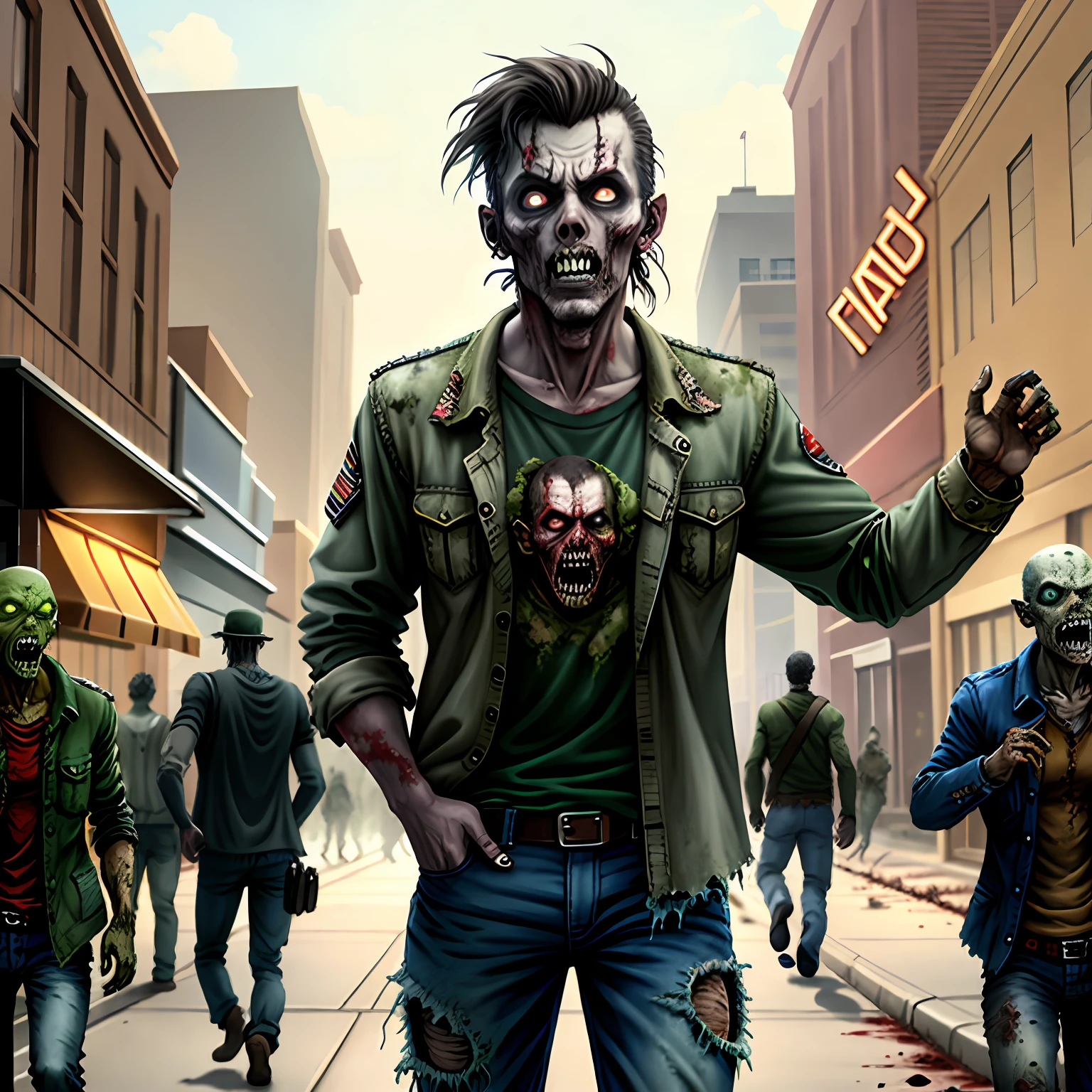 Zombies surround the commissary