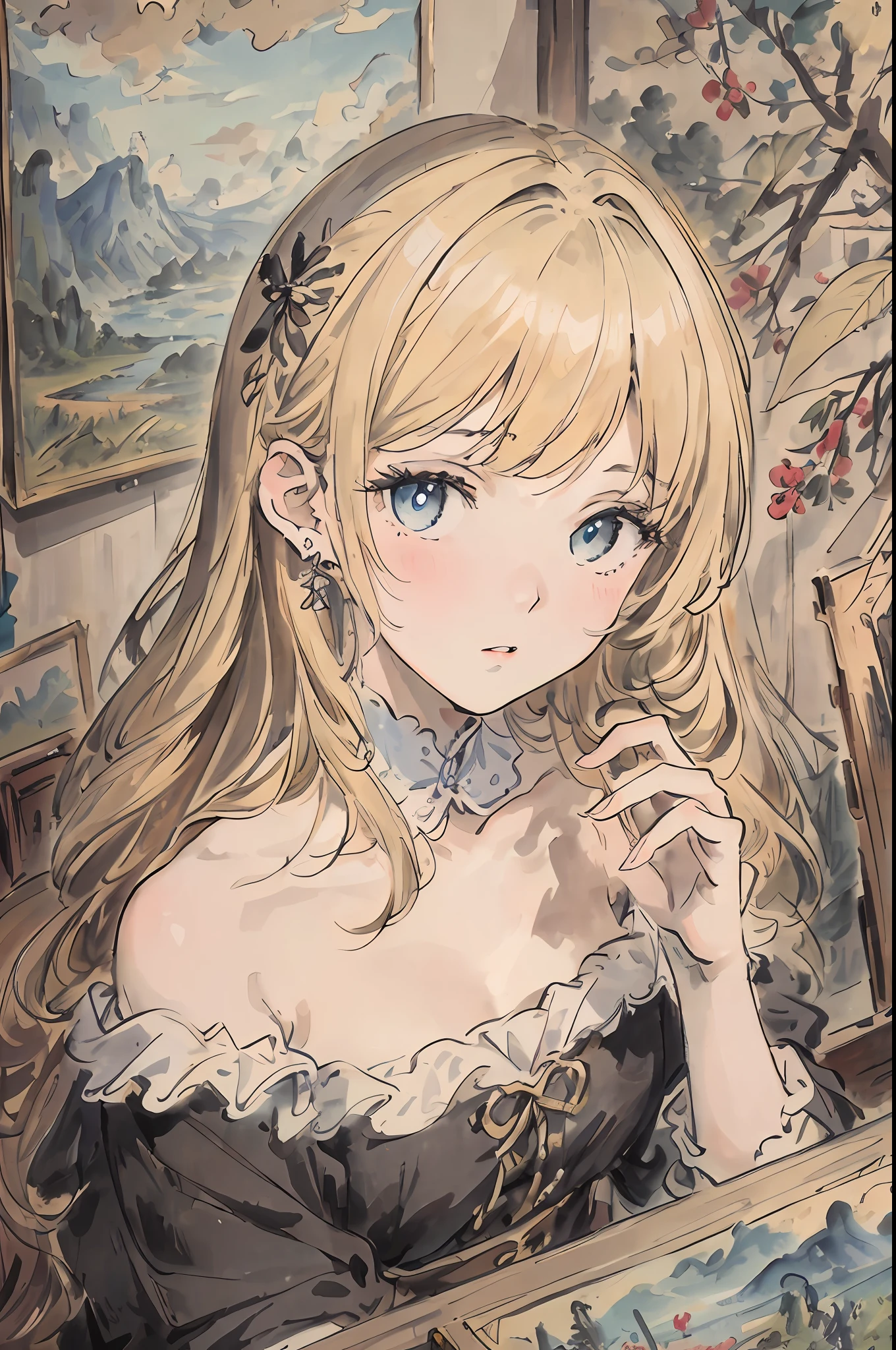 Masterpiece, Superb Girl, Best Girl, Best Beauty, World Masterpiece Theater, Super Fine, Superb Quality, Best Quality, Black Hair, High Resolution, Need 1girl, Need Girl, Illustration, Look at the Audience, Impasto, Canvas, Oil Painting, Realistic, Realist, Real,