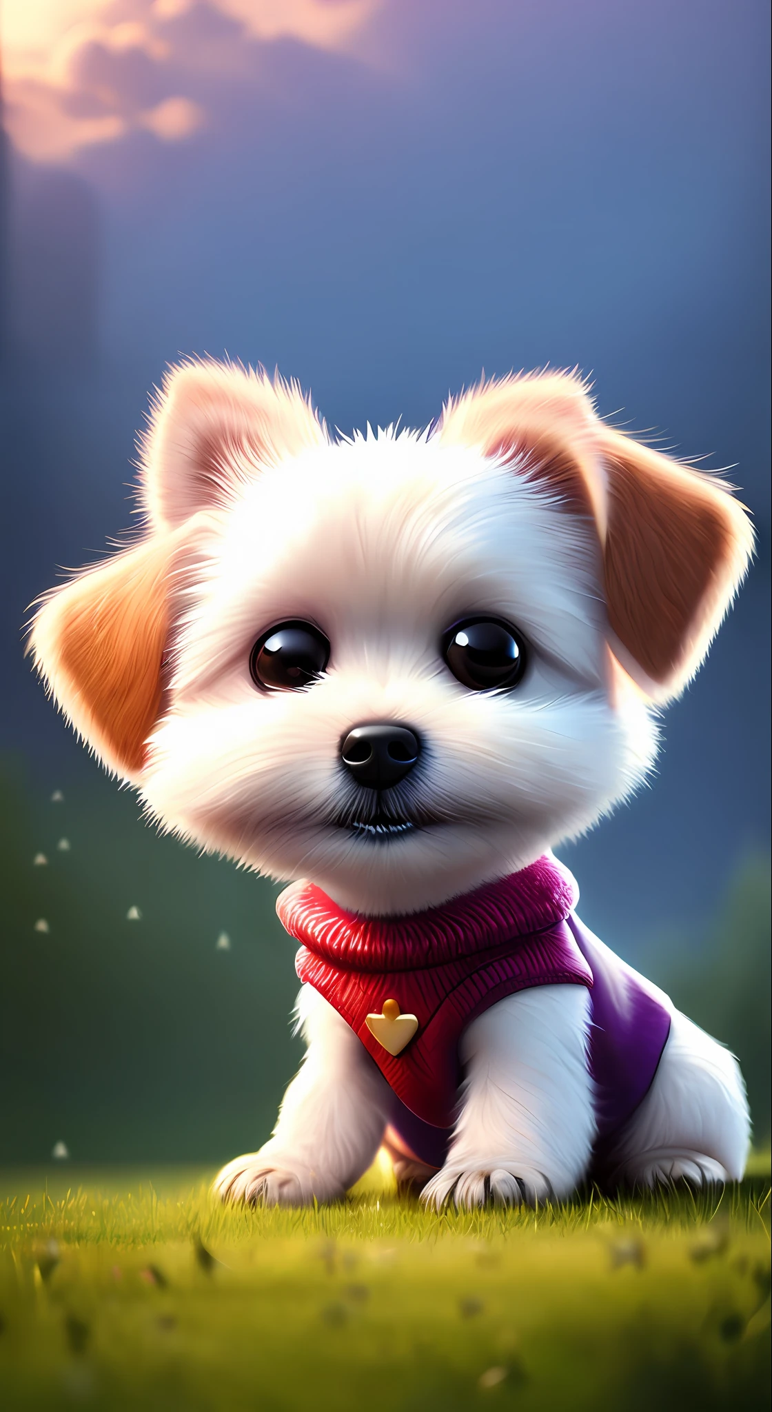 cute cartoon dog , fantasy, dreamy, surreal, super cute, artstation hot search