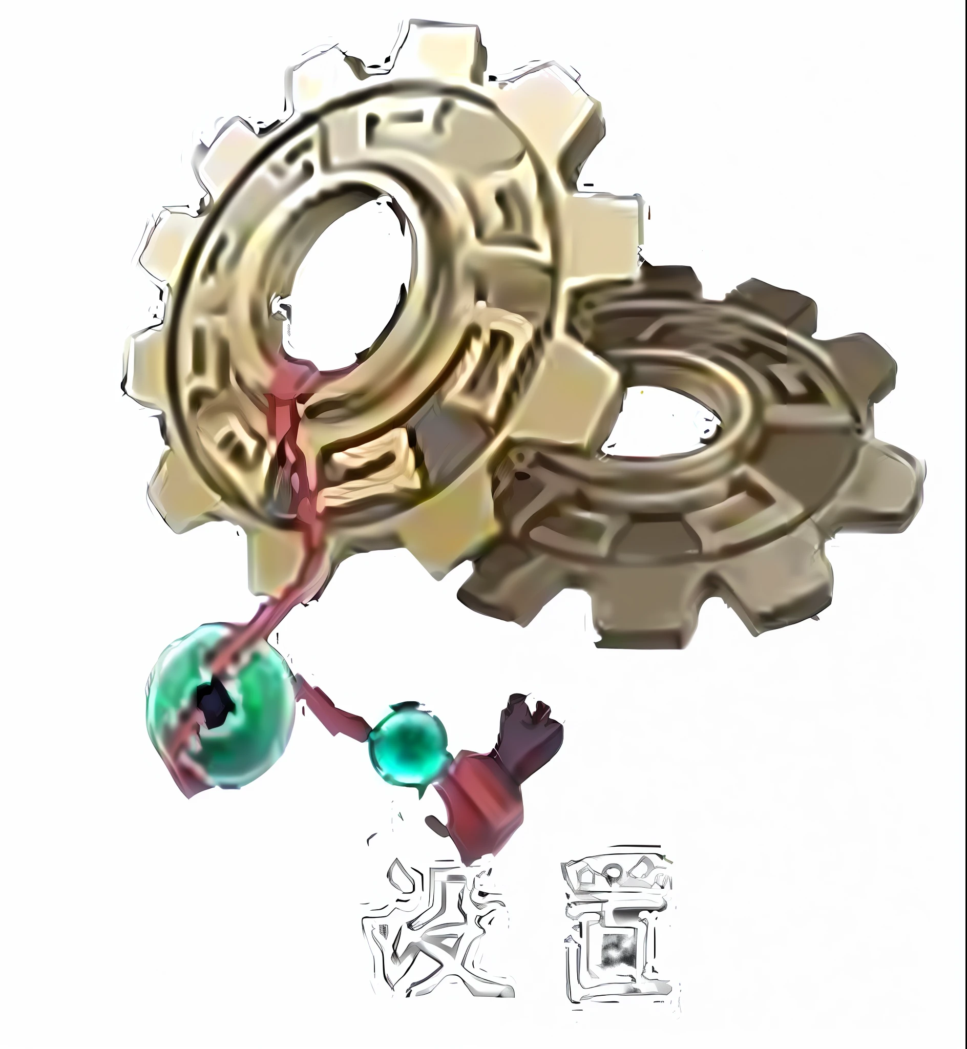 gears and a key with a green ball on a string, cogwheel, ((gears)), mechanical gear, cogs, ancient symbol behind it, (gears), gears, gear aurora, mochiduki key, cogs and wheels, muscular eldritch clockwork, cogs and springs and jewels, intricate gears details, cogs and gears, gearwheels