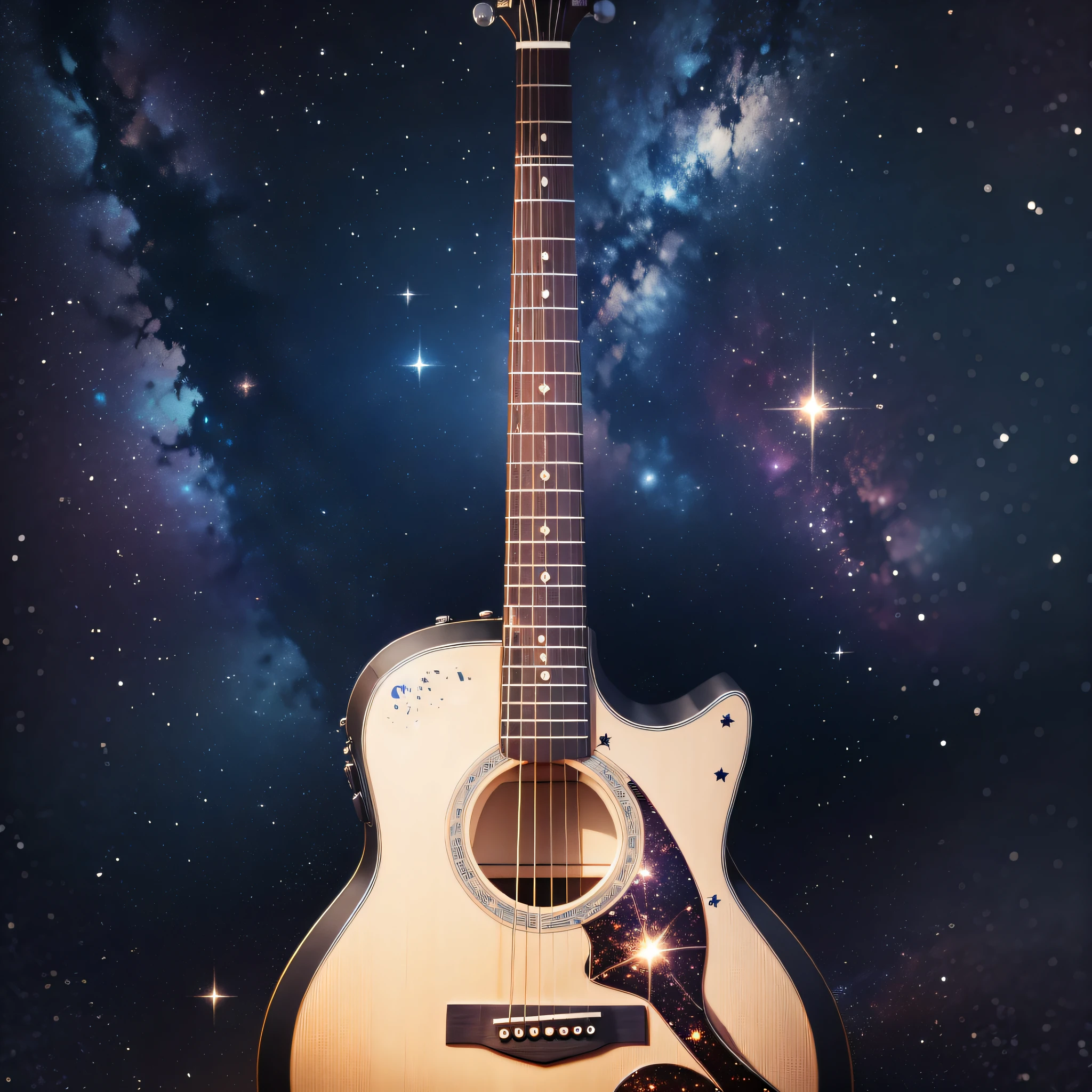 Correct the body of the guitar, giving darker coloration.