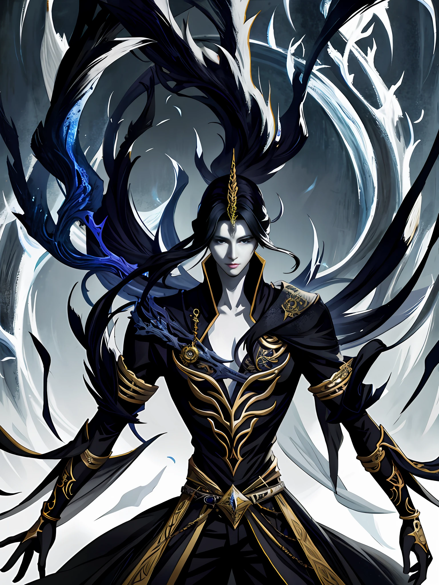 Masterpiece, character design for kpop boy face, in the style of mysterious and dreamlike scenes, realistic fantasy artwork, 32k uhd, black paintings, chinese painting, wiccan, high resolution,super detailed, epic composition, high quality, the highest quality, 4k, HDR,