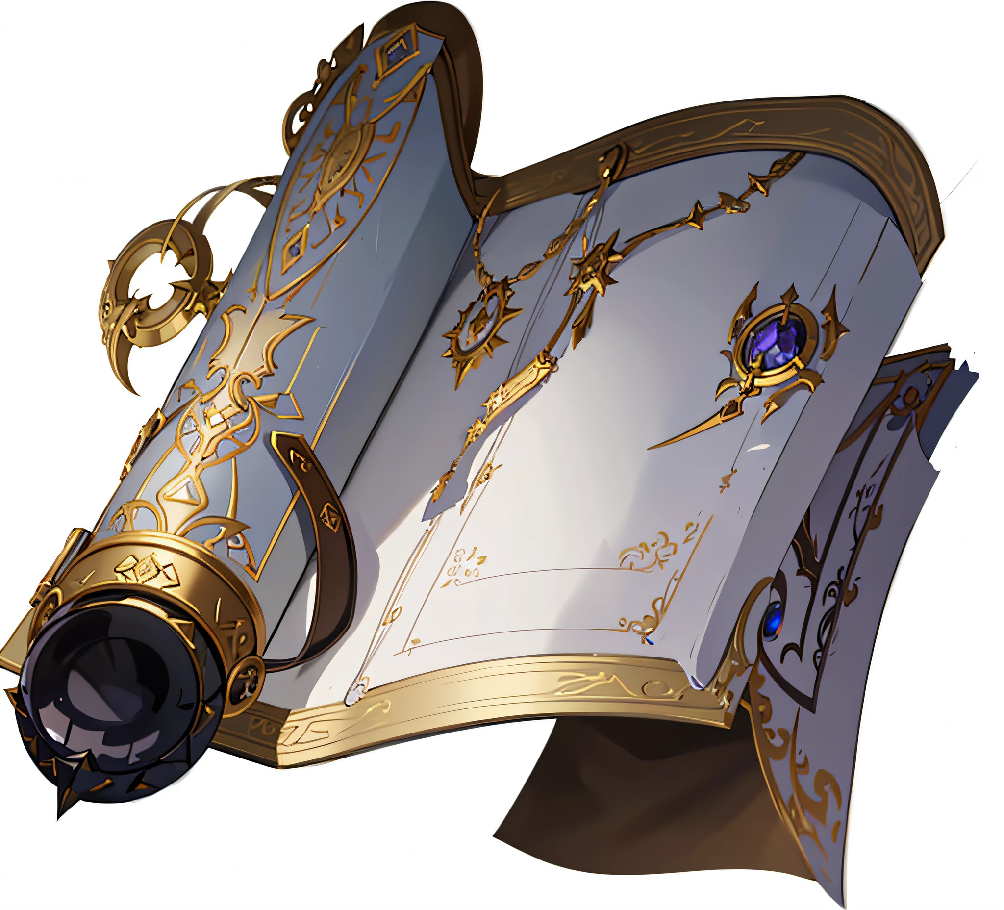 a close up of a scroll with a clock on it, league of legends inventory item, item art, scrolls, ability image, irelia, grimoire page, kda, onmyoji detailed art, discarded scrolls, grimoire, genshin impact character, fantasy game spell symbol, floating spellbook, league of legends arcane, leblanc