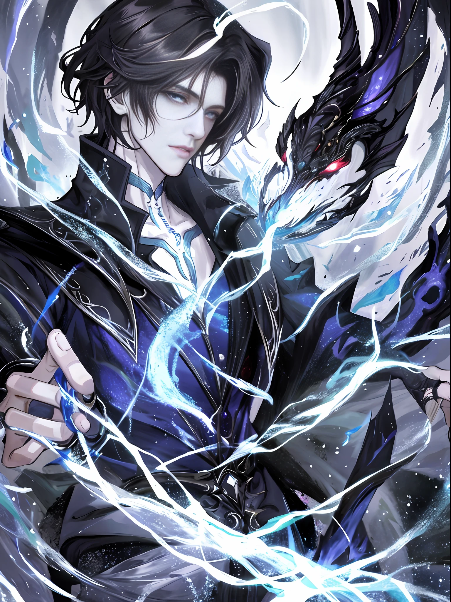 an handsome guycharacter design for kpop boy face, in the style of mysterious and dreamlike scenes, realistic fantasy artwork, 32k uhd, black paintings, chinese painting, wiccan, high resolution,super detailed, epic composition, Masterpiece, high quality, the highest quality, 4k, HDR,