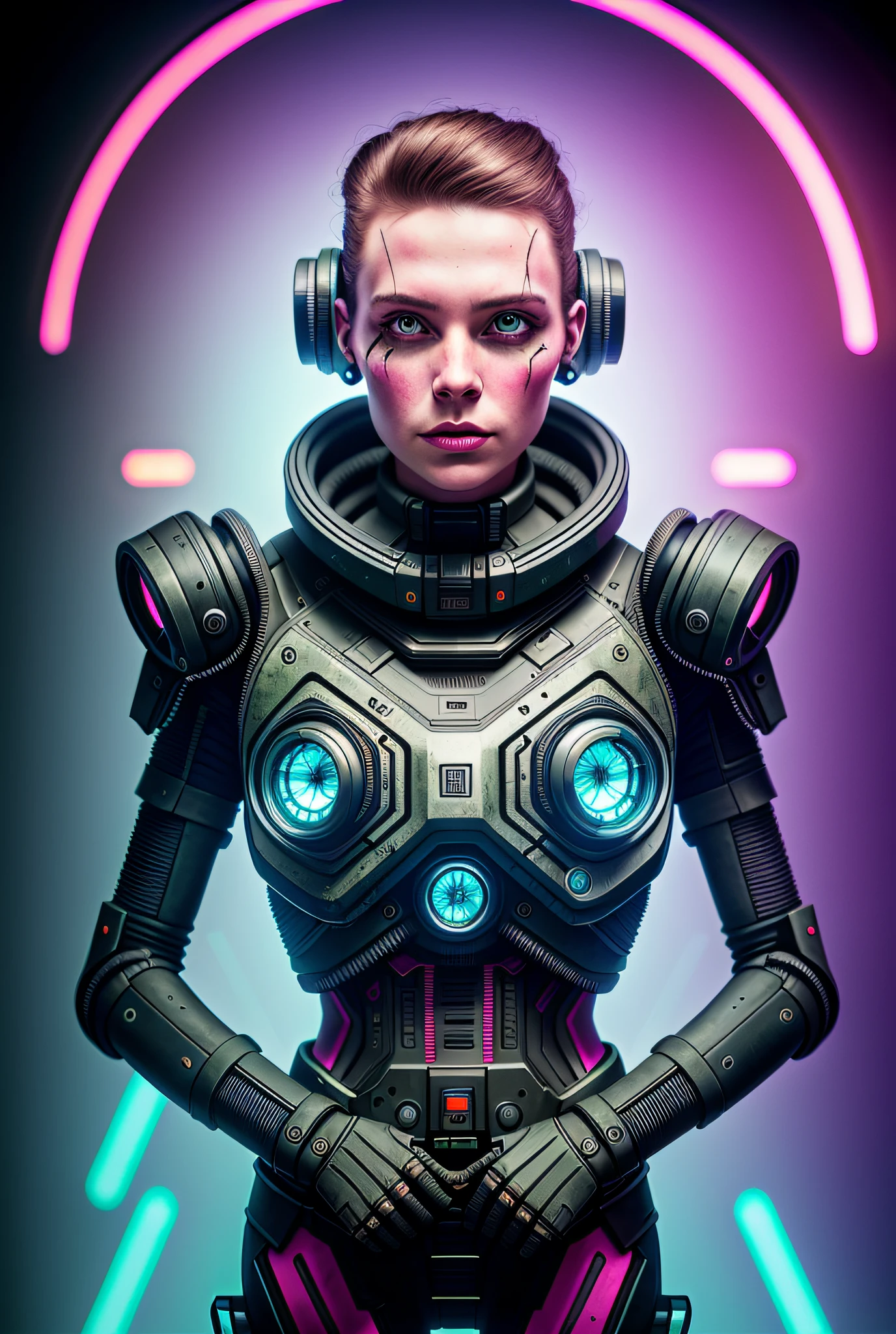 a post-apocalypse synthwave style image of a swpunk female cyborg killing machine posed in a modelshoot style, all enclosed in a grand style elden ring, dreamlikeart knollingcase, cinematic photo + photos taken by ARRI, photos taken by sony, photos taken by canon, photos taken by nikon, photos taken by sony, photos taken by hasselblad + incredibly detailed, Sharpness, detail + professional lighting, photo lighting + 50mm, 80mm, 100m + Lightroom gallery + Behance photos + Unsplash