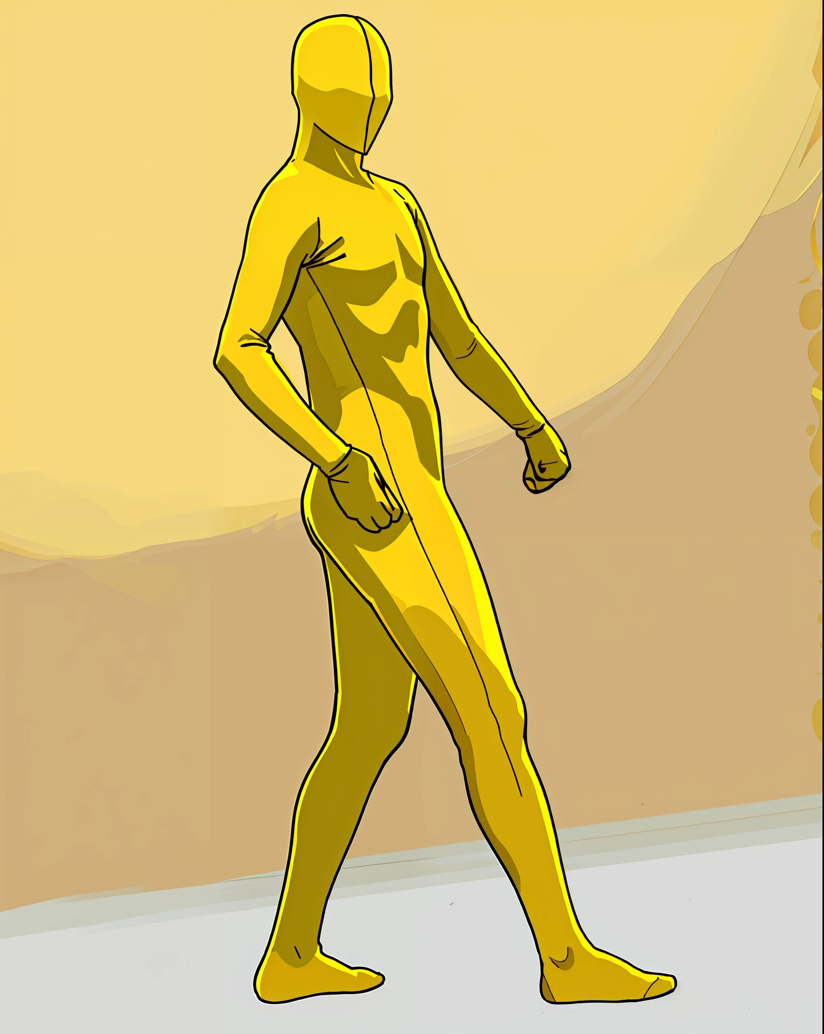 Yellow Zentai suit, yellow full-body tights