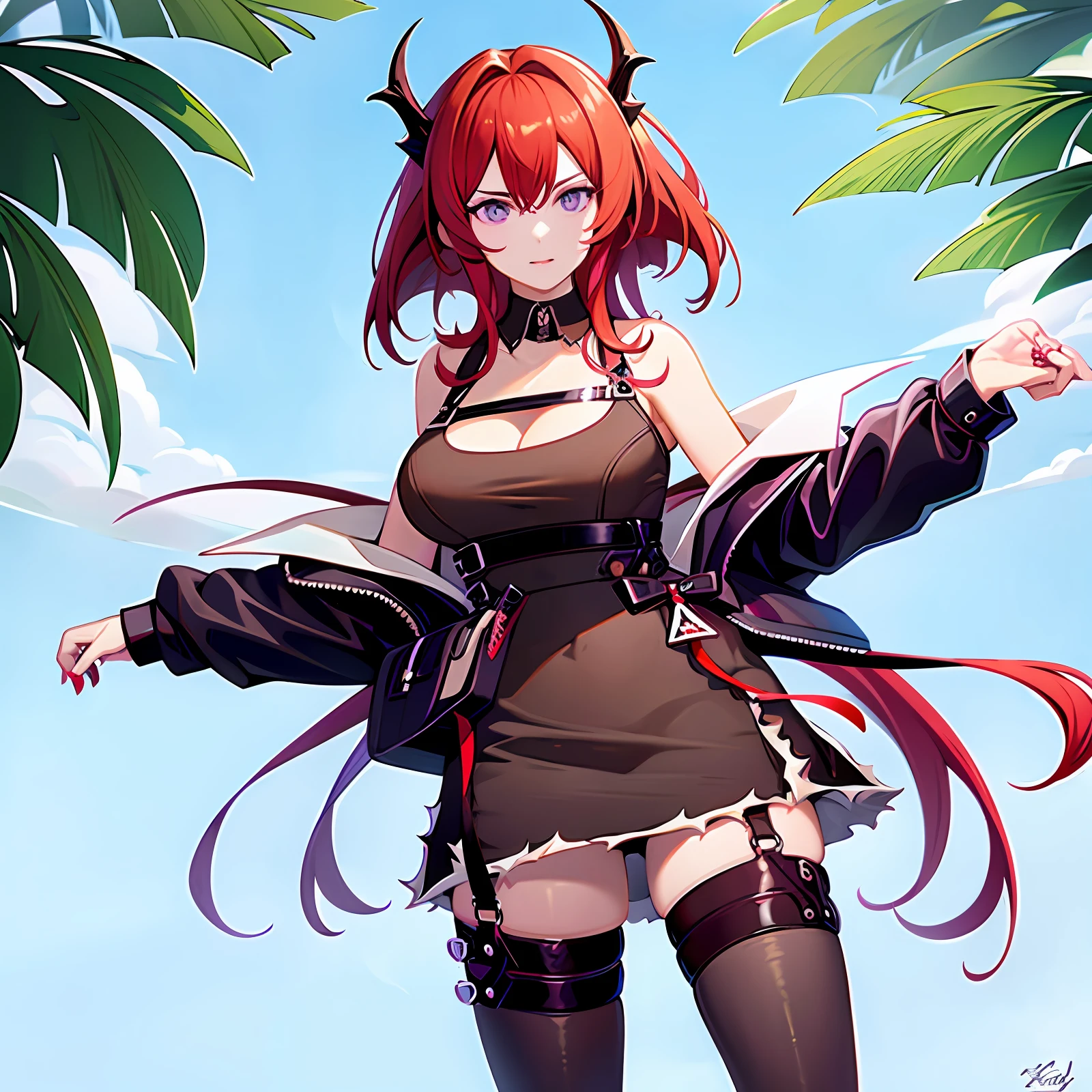 araffe woman with red hair posing in a black outfit, korean girl, gorgeous young korean woman, korean woman, wearing black tight clothing, beautiful south korean woman, bbwchan, tight attire, with red hair, sun yunjoo, tight outfit, asian girl, thicc, red haired goddess, very sexy outfit, open v chest clothes