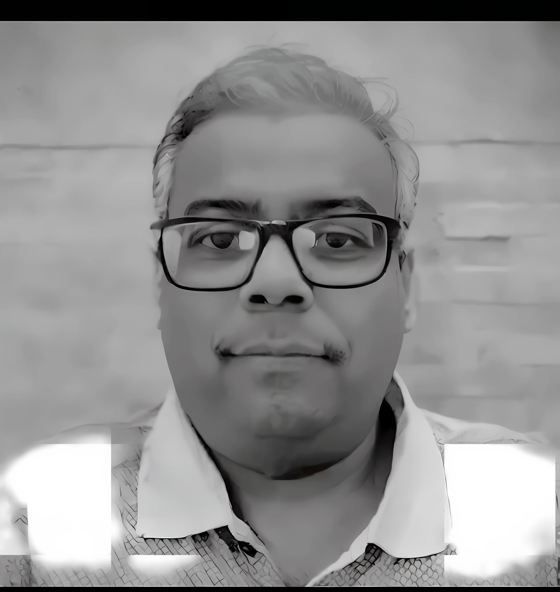a close up of a man with glasses and a shirt, profile pic, b&w photo, ranjit ghosh, black and white picture, profile picture, #trending, facebook post, by Jitish Kallat, by Rajesh Soni, inspired by Narayan Shridhar Bendre, profile image, by Shekhar Gurera