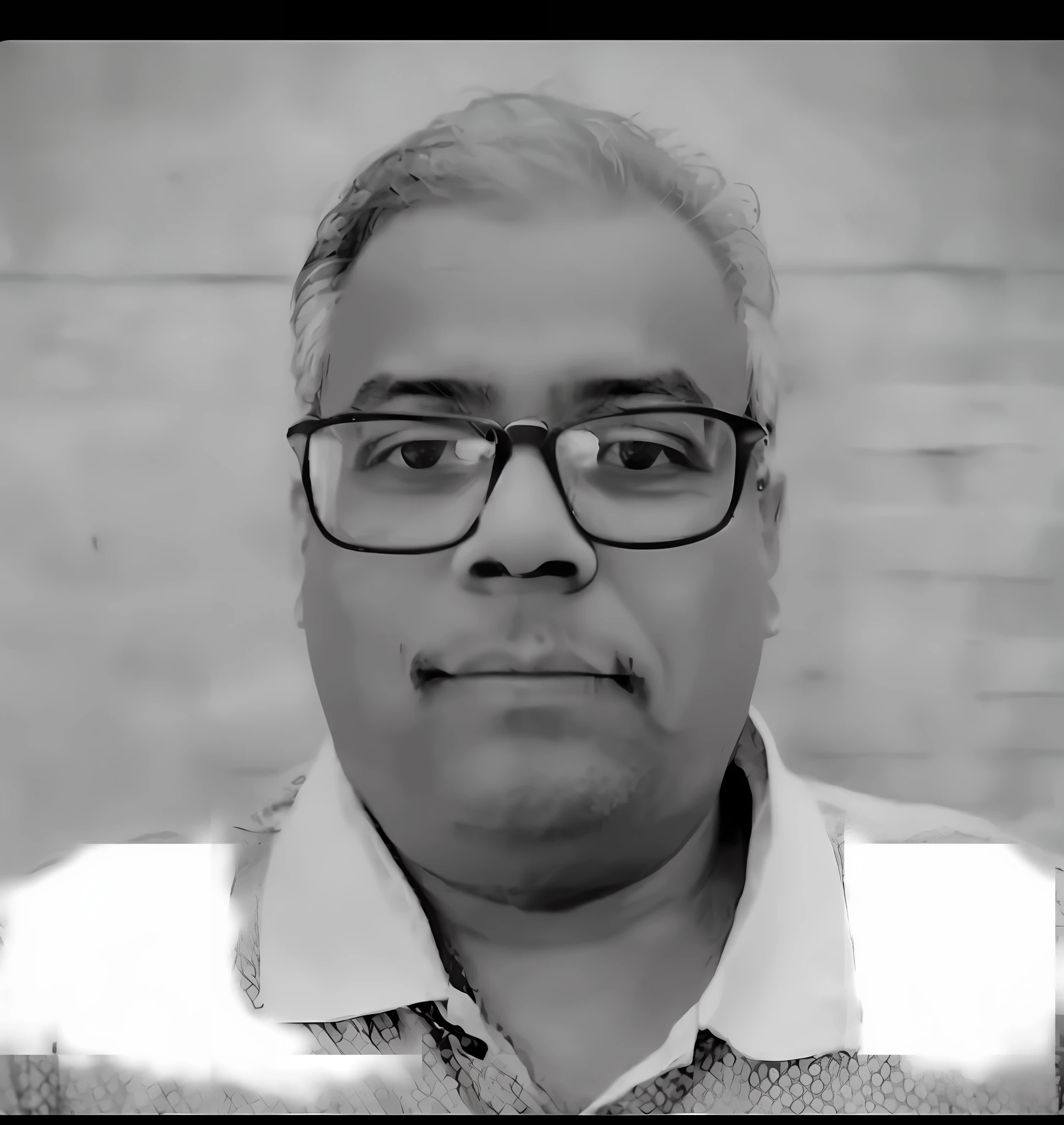 a close up of a man with glasses and a shirt, profile pic, b&w photo, ranjit ghosh, black and white picture, profile picture, #trending, facebook post, by Jitish Kallat, by Rajesh Soni, inspired by Narayan Shridhar Bendre, profile image, by Shekhar Gurera