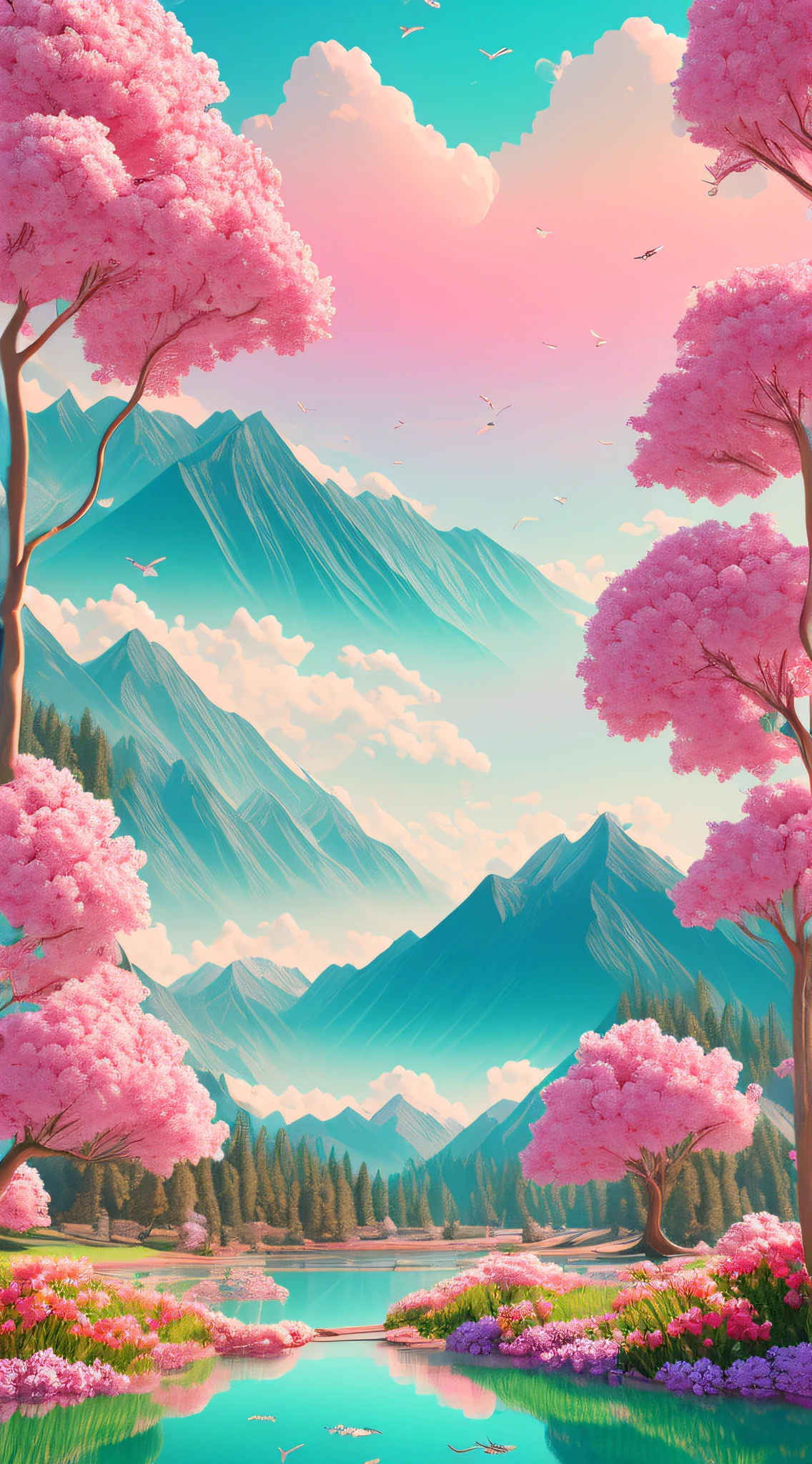 landscape, colorful, pink flowers, sun, tree, mountain, sky, water, clouds, birds, ultra hd

Negative prompt: Negative prompt

Step: 20, Sampler: DPM++ SDE Karas, CFG Scale: 5, Seed: 1520991195, Size: 640x960, Model Hash: 7f96a1A9ca, Model: Anything_v5PrtRE1, Clip Skip: 2, ENSD: 31337, ControlNet 0: "Preprocessor: None, Model: control_v11f1p_sd15_depth [ cfd03158], weight: 1, start/end: (0, 1), resize mode: just resize, pixel perfect: true, control mode: balanced, preprocessor parameters: (64, 64, 64)"