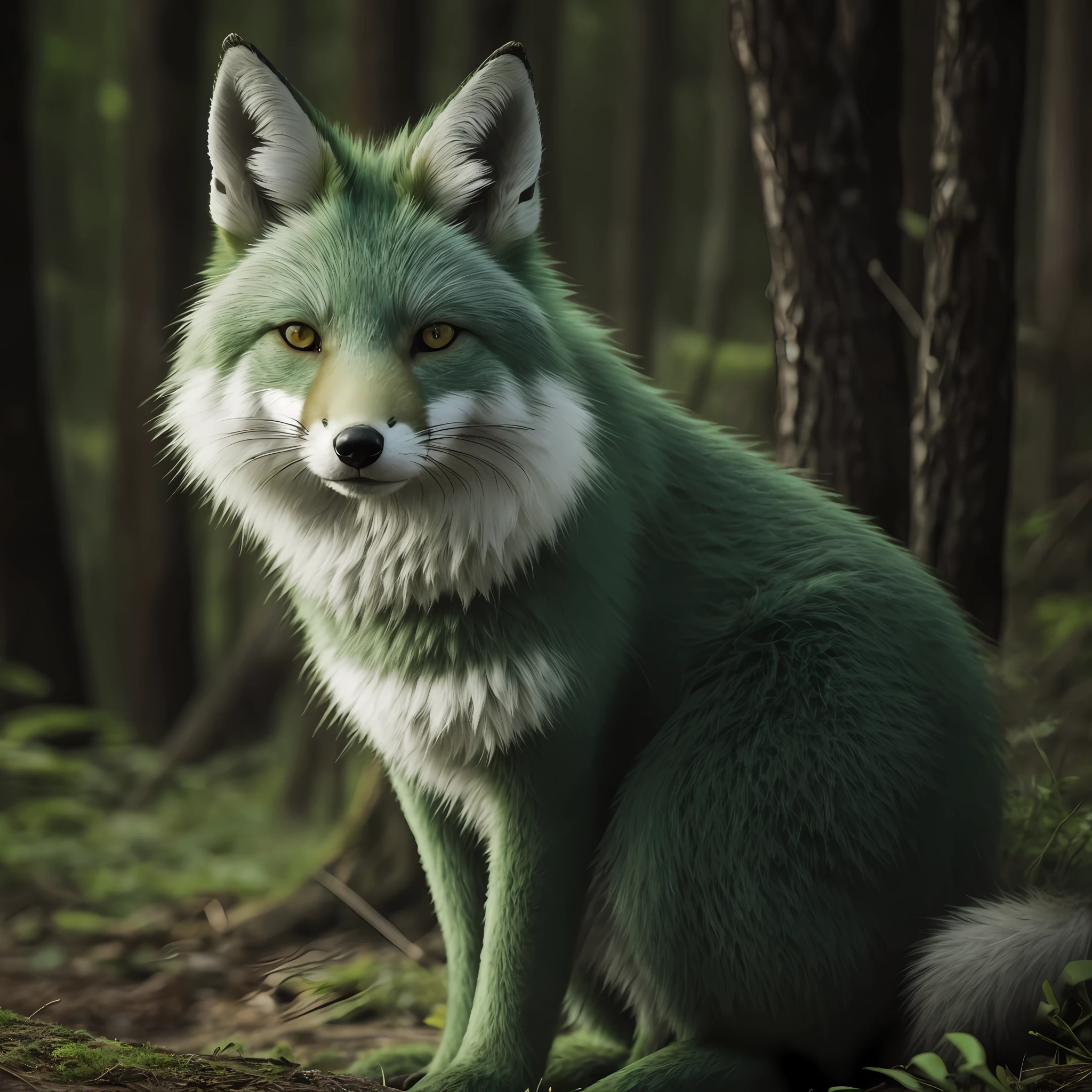 Green Fox Sitting,4K --auto --s2