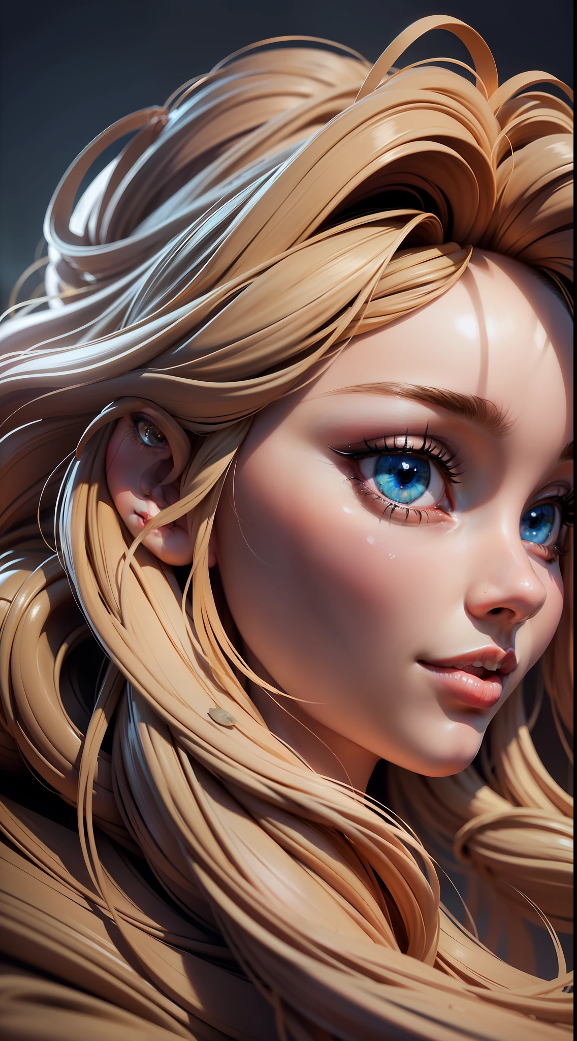 3dmm mj3d style,(masterpiece, top quality, best quality, Long hair, realistic, 1girl, best quality, intricate details, looking at viewer, ultra realistic 8k cg, picture perfect face, flawless, clean, masterpiece, professional artwork, famous artwork, film lighting, film Bloom, perfect face, beautiful face, beautiful eyes,