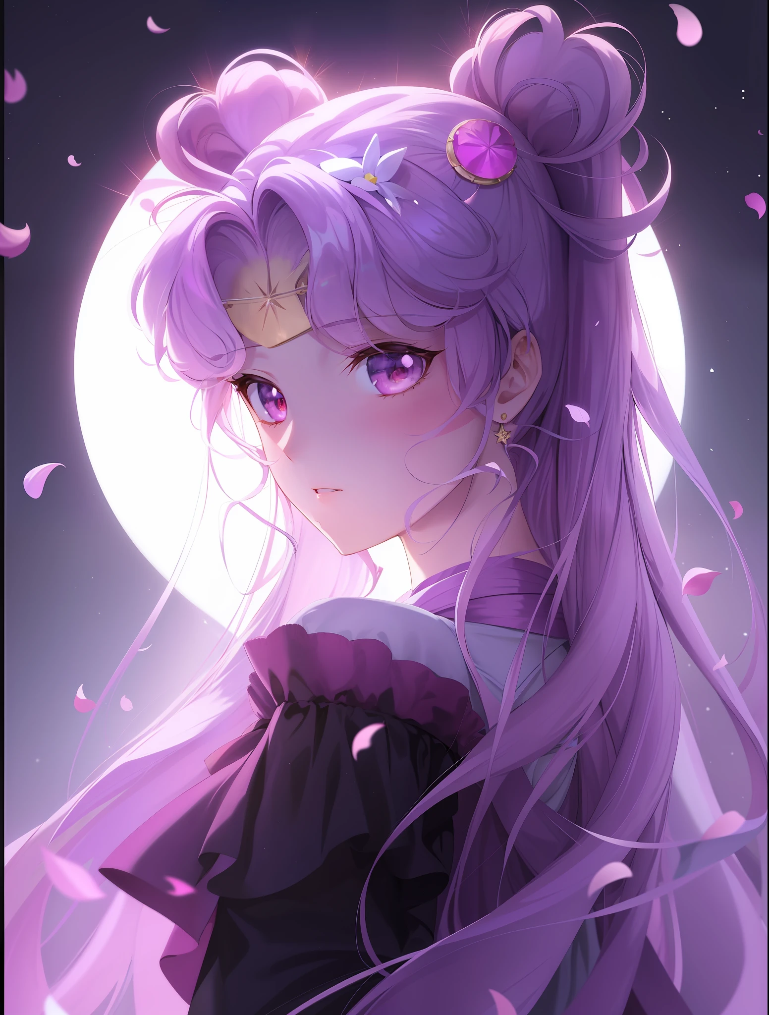 anime girl with long hair and a pink dress with a big moon in the background, beautiful anime portrait, anime style. 8k, portrait knights of zodiac girl, artwork in the style of guweiz, beautiful anime art style, anime style 4 k, the sailor moon. beautiful, beautiful anime, beautiful anime style, extremely detailed artgerm, guweiz