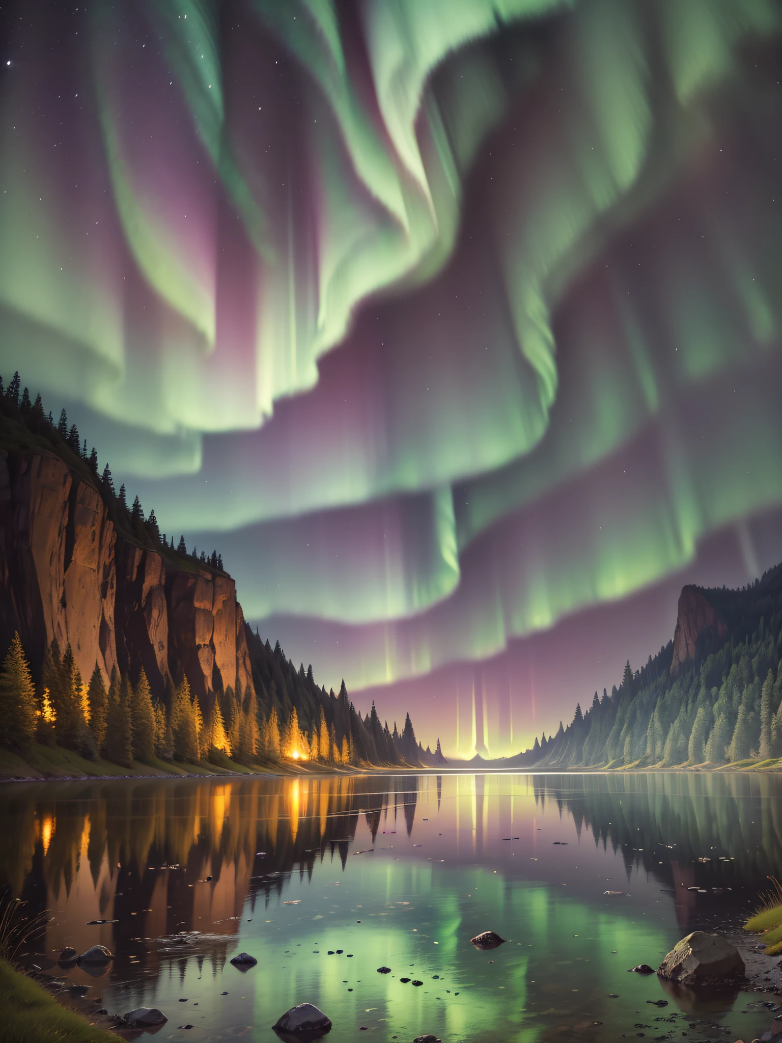 The magnificent aurora, distant and mysteriously beautiful, is like someone playing a green rhapsody in the sky, and the notes are constantly beating above your head --auto --s2