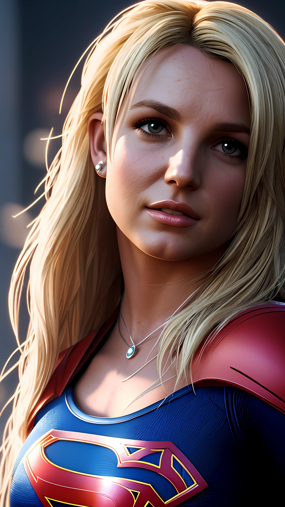 Britney Spears, supergirl, photography, soft lighting, soft details, octane, artstation trend, ultra high detail, ultra realistic, cinematic, 16k