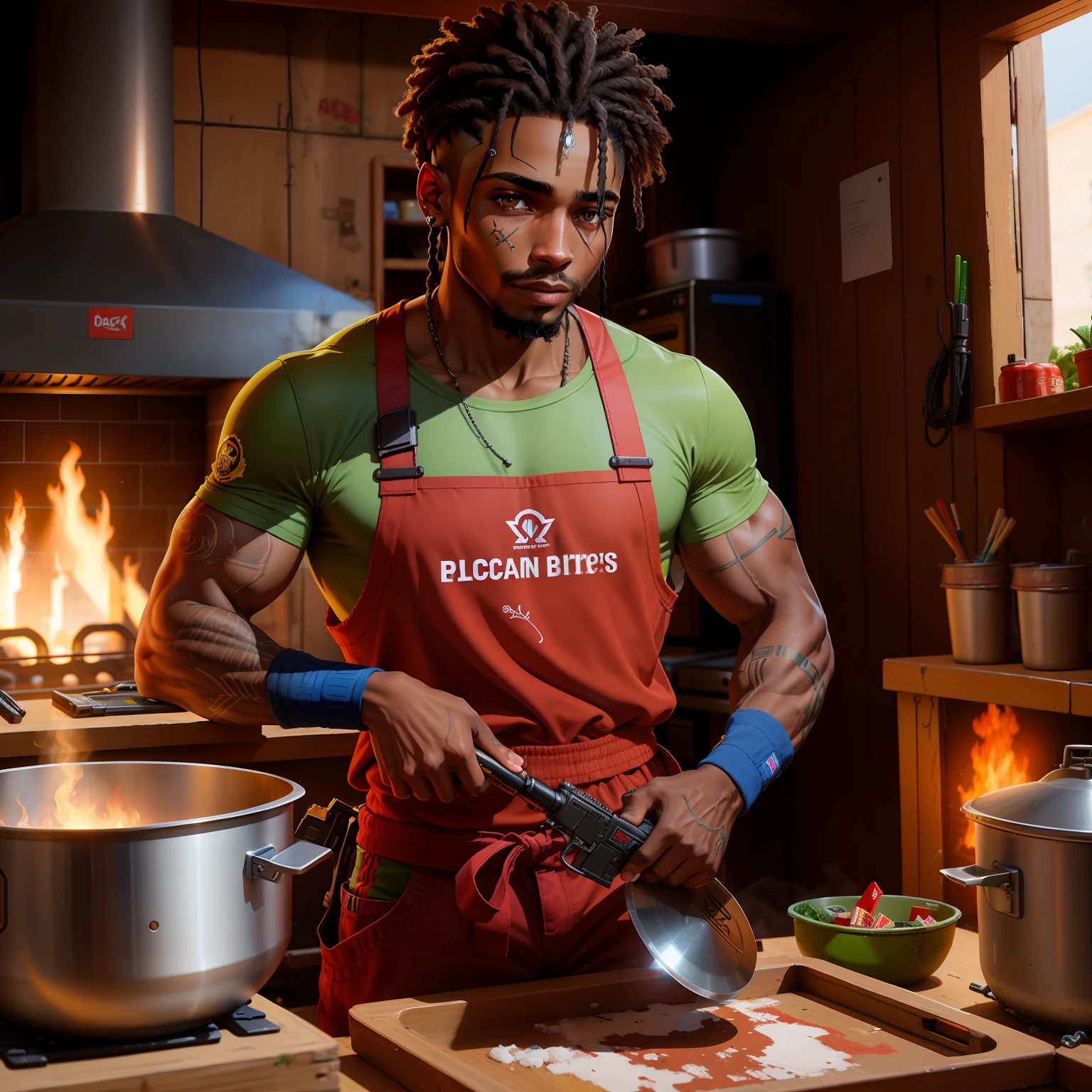Dread's black boy in the Favela rest 
Armed