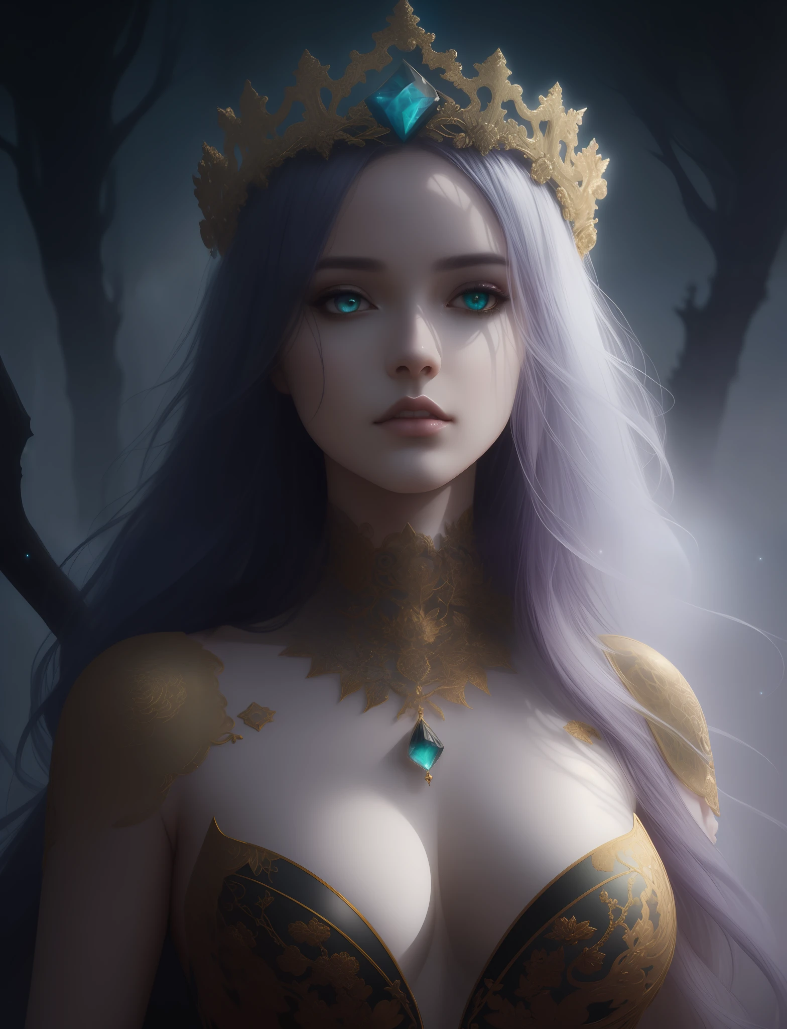 prepubescent, beautifully, full body,, fluorite crystal crown forest fairy, ultra detailed artistic photography, muted colours, midnight aura, night sky, detailed gorgeous face, dreamy, glowing, backlit, glamour, glimmer, shadows, smooth, ultra high definition, 8k, unreal engine 5, ultra sharp focus, art by alberto seveso, artgerm, loish, sf, intricate artwork masterpiece, ominous, matte painting movie poster, golden ratio, trending on cgsociety, intricate, epic, trending on artstation, by artgerm, h. r. giger and beksinski, highly detailed, vibrant, production cinematic character render, ultra high quality model