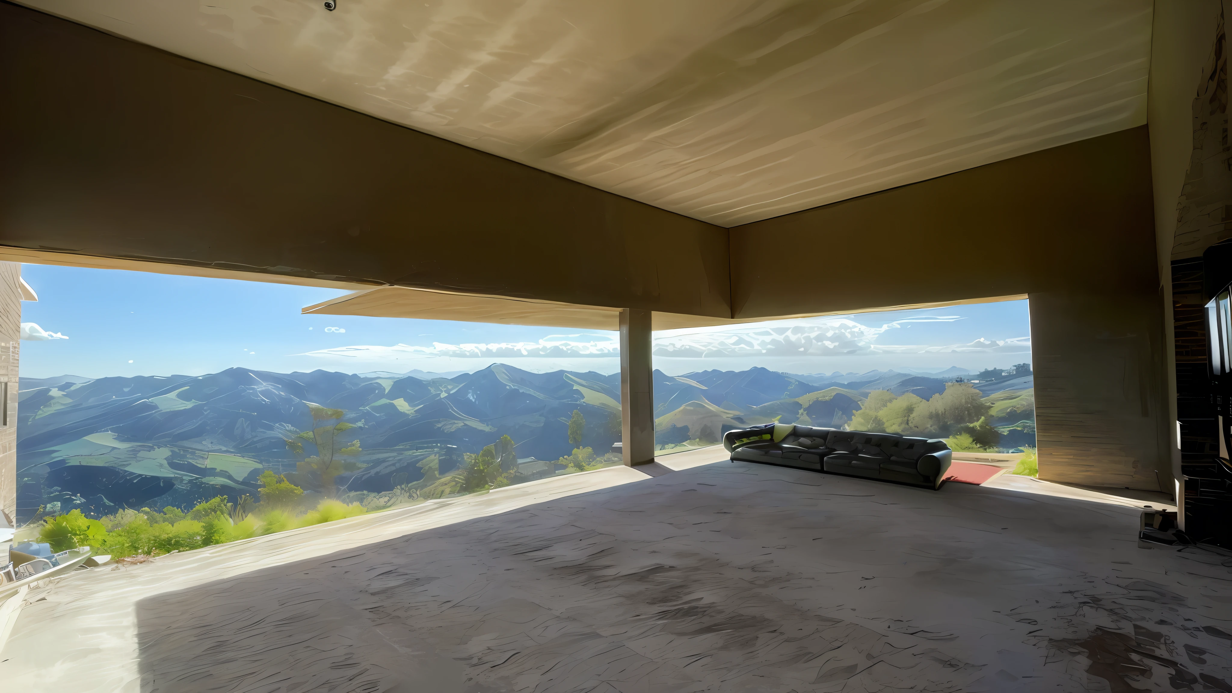 New modern living room with sofas and other items