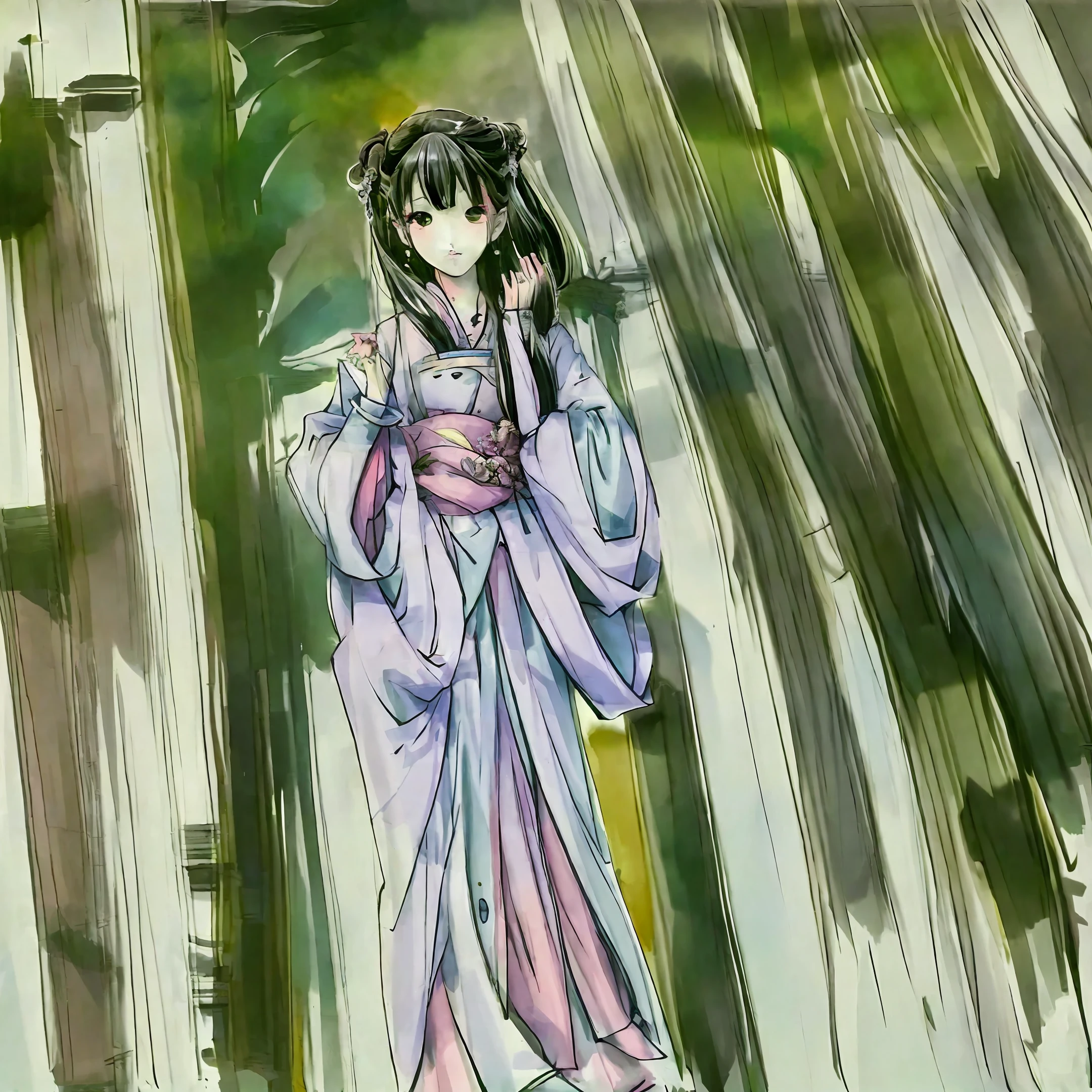 (1girl:1.3),solo,__body-parts__,
official art, unity 8k wallpaper, ultra detailed, beautiful and aesthetic, beautiful, masterpiece, best quality,Fantastical Atmosphere, Calming Palette, Tranquil Mood, Soft Shading,
Miko priestess, charm spell, talisman familiar, shrine maiden duties,