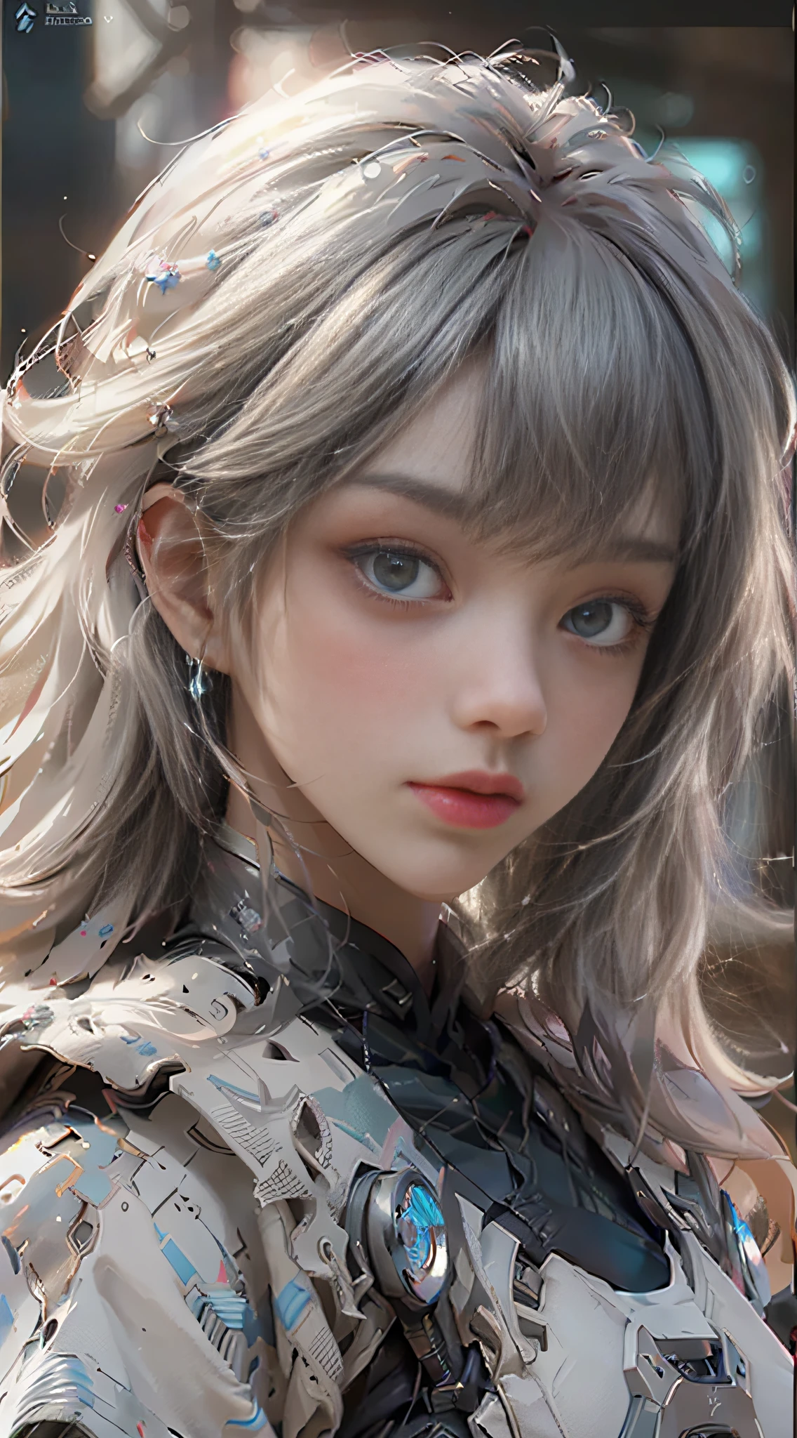 ((Best Quality)), ((Masterpiece)), (Detail: 1.4), (Extremely Detailed CG Uniform 8k Wallpaper), 3D, A Beautiful Cyberpunk Female Figure, HDR (High Dynamic Range), Ray Tracing, NVIDIA RTX, Super-Resolution, Unreal 5, Subsurface Scattering, PBR Texture, Post-processing, Anisotropy Filtering, Depth of Field, Maximum Sharpness and Sharpness, Multi-layer Texture, Albedo and Highlight Maps, Surface coloring, precise simulation of light-material interactions, perfect proportions, Octane Render, two-color light, large aperture, low ISO, white balance, rule of thirds, 8K RAW, finger detailing, refined facial features, focus on the face