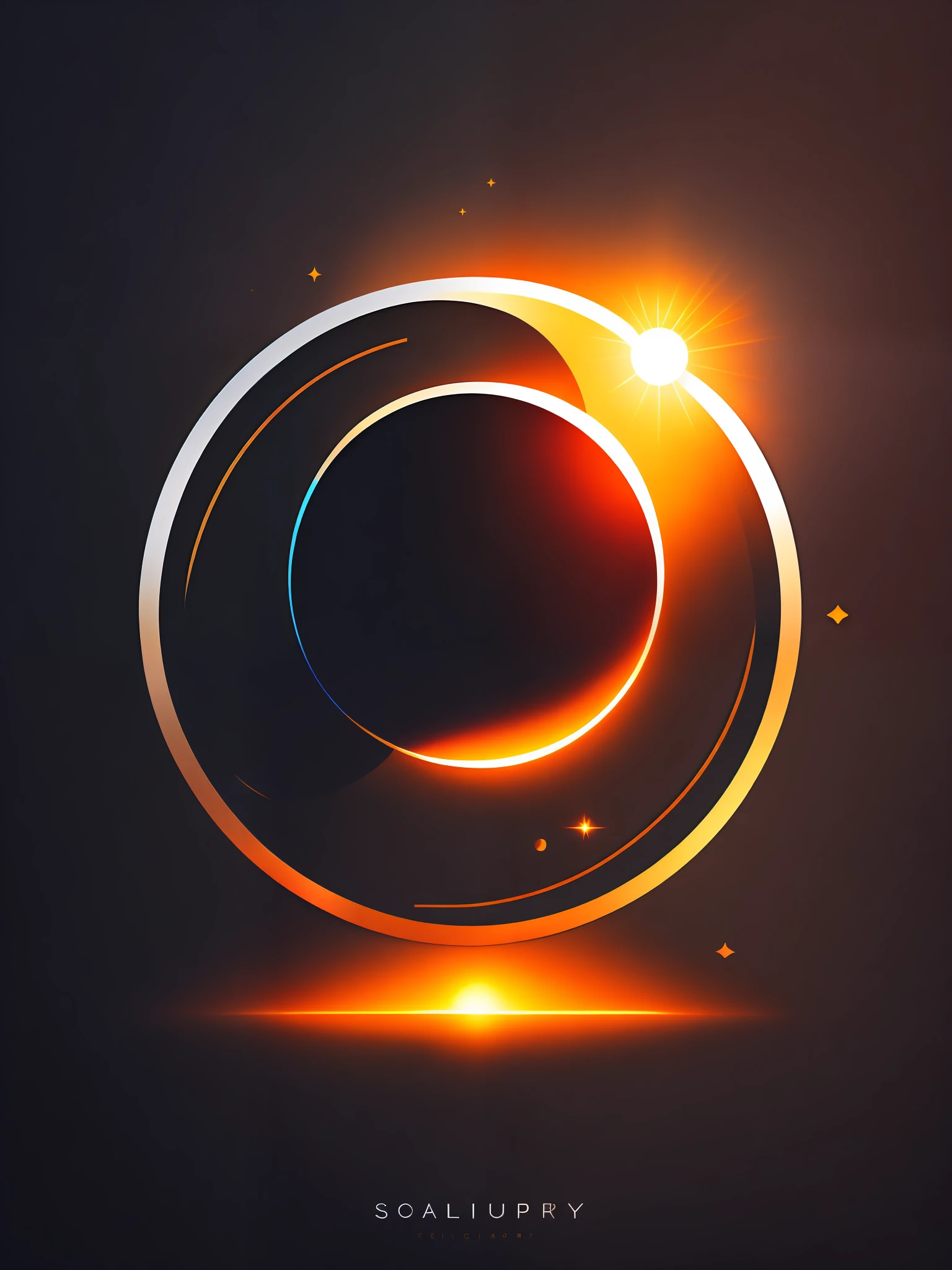 Solar eclipse, modern, luxury, flat 2d, logo design, rzminjourney, vector art