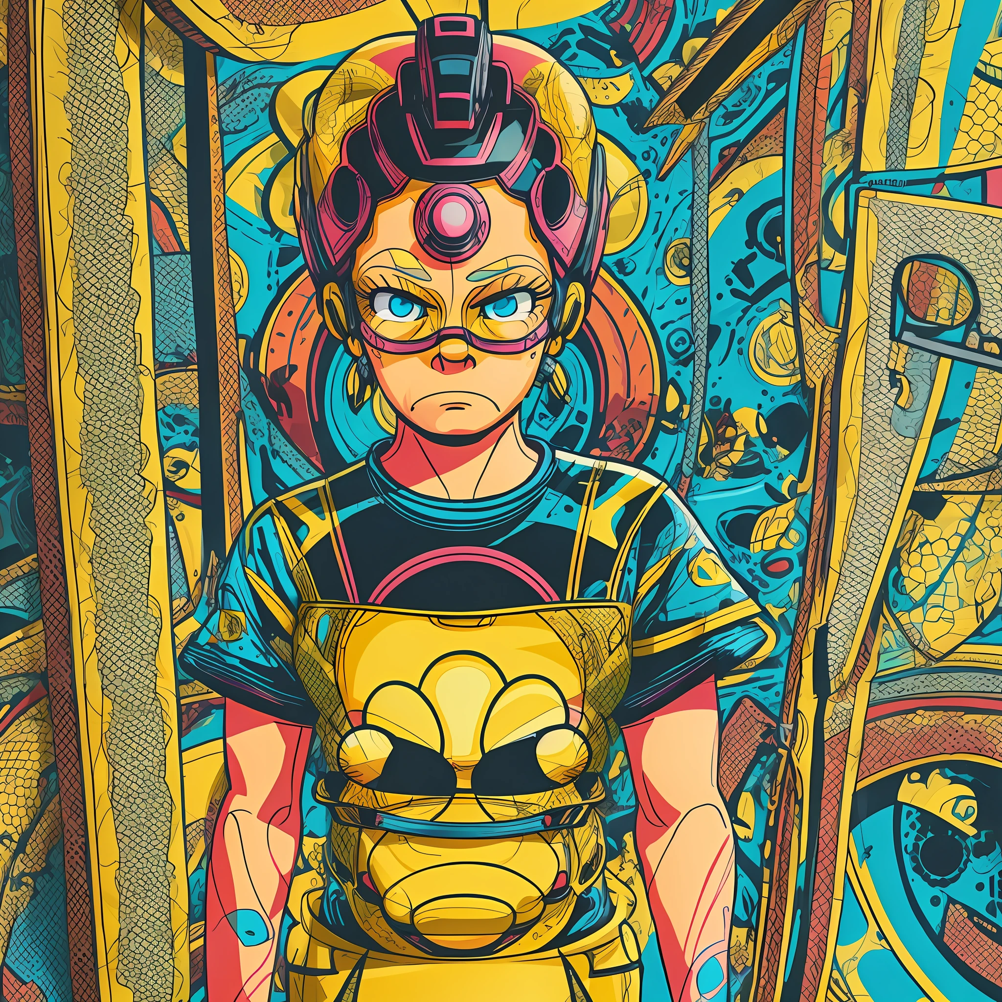 Create prints for a collection of T-shirts inspired by the artificial intelligence revolution in the design model of the simpsons --auto --s2