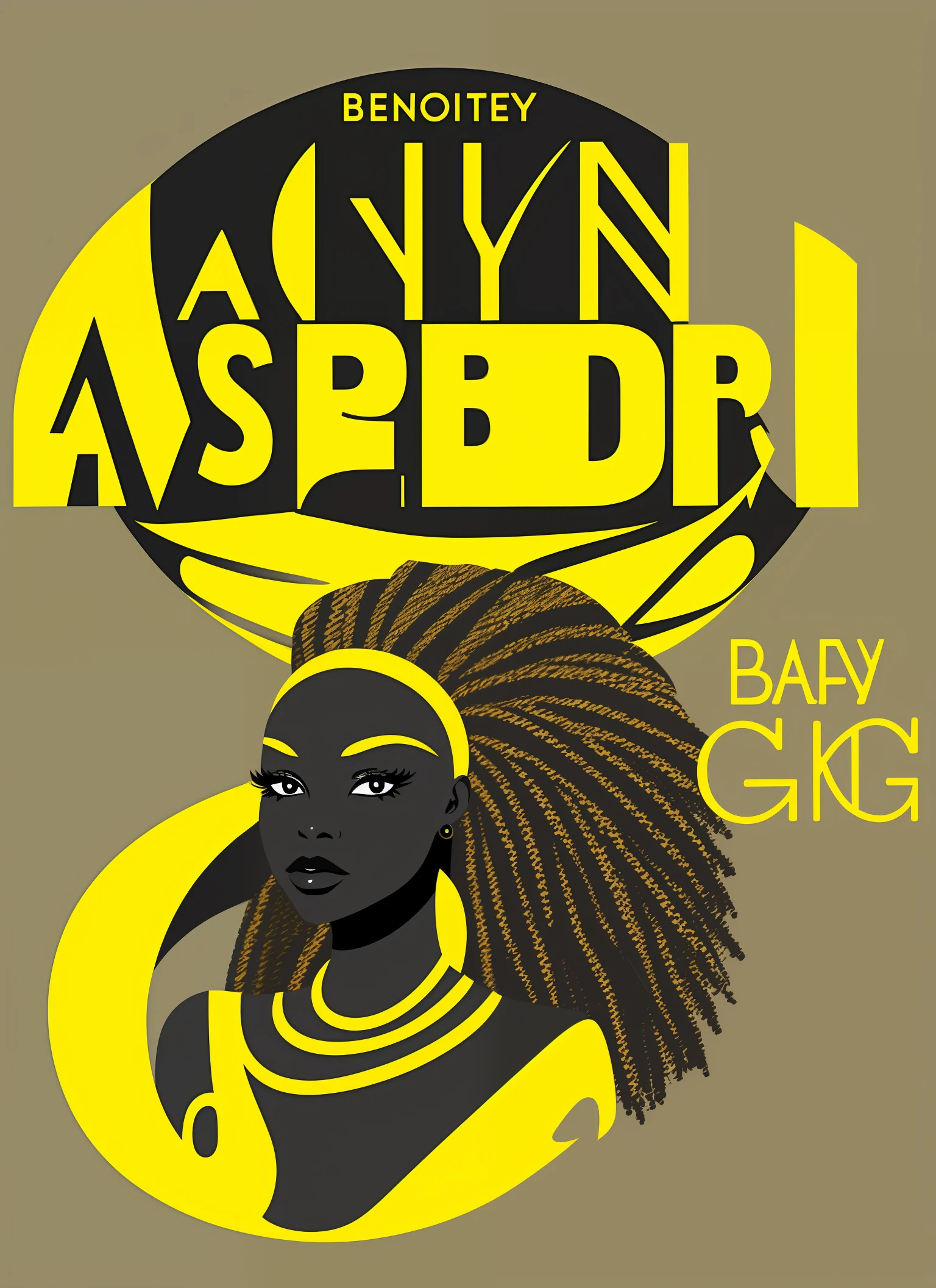 Logo of a hair african beauty saloon yellow and grey color.
Named : BENKADY BEAUTY
