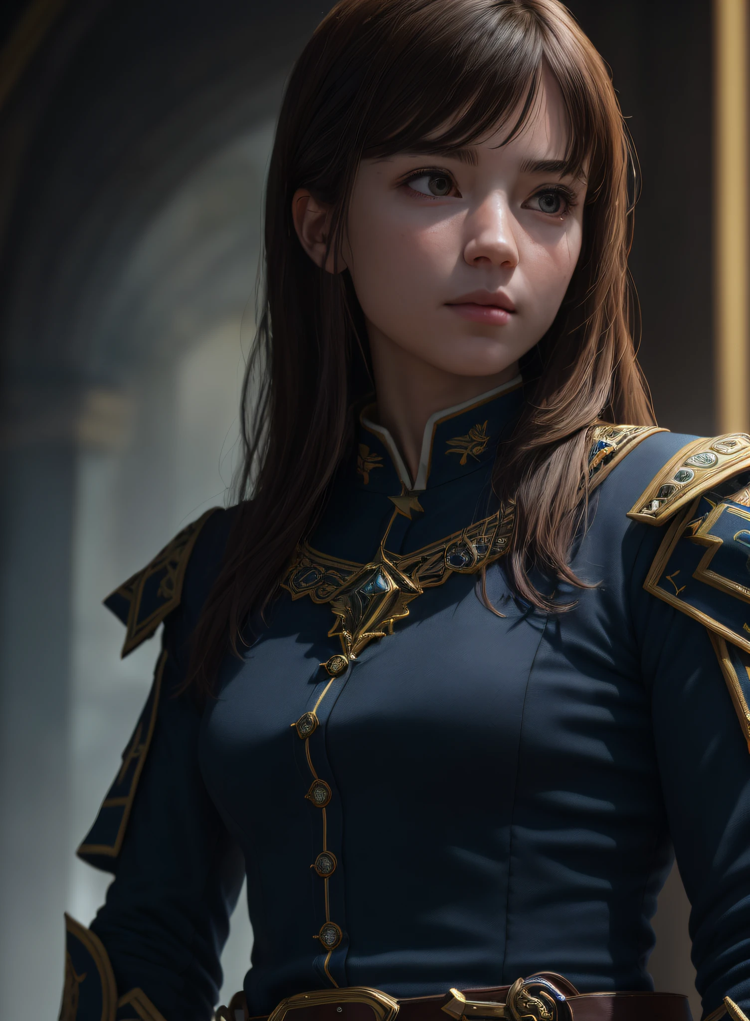 (8K, RAW, Professional, Top Quality, Masterpiece:1.2), (Realistic, Realistic: 1.37), Very detailed, (Portrait), (Highest Detail Skin: 1.2), (Highest Detail Face: 1.2), Cinematic Lighting, 1girl, kneeling pose