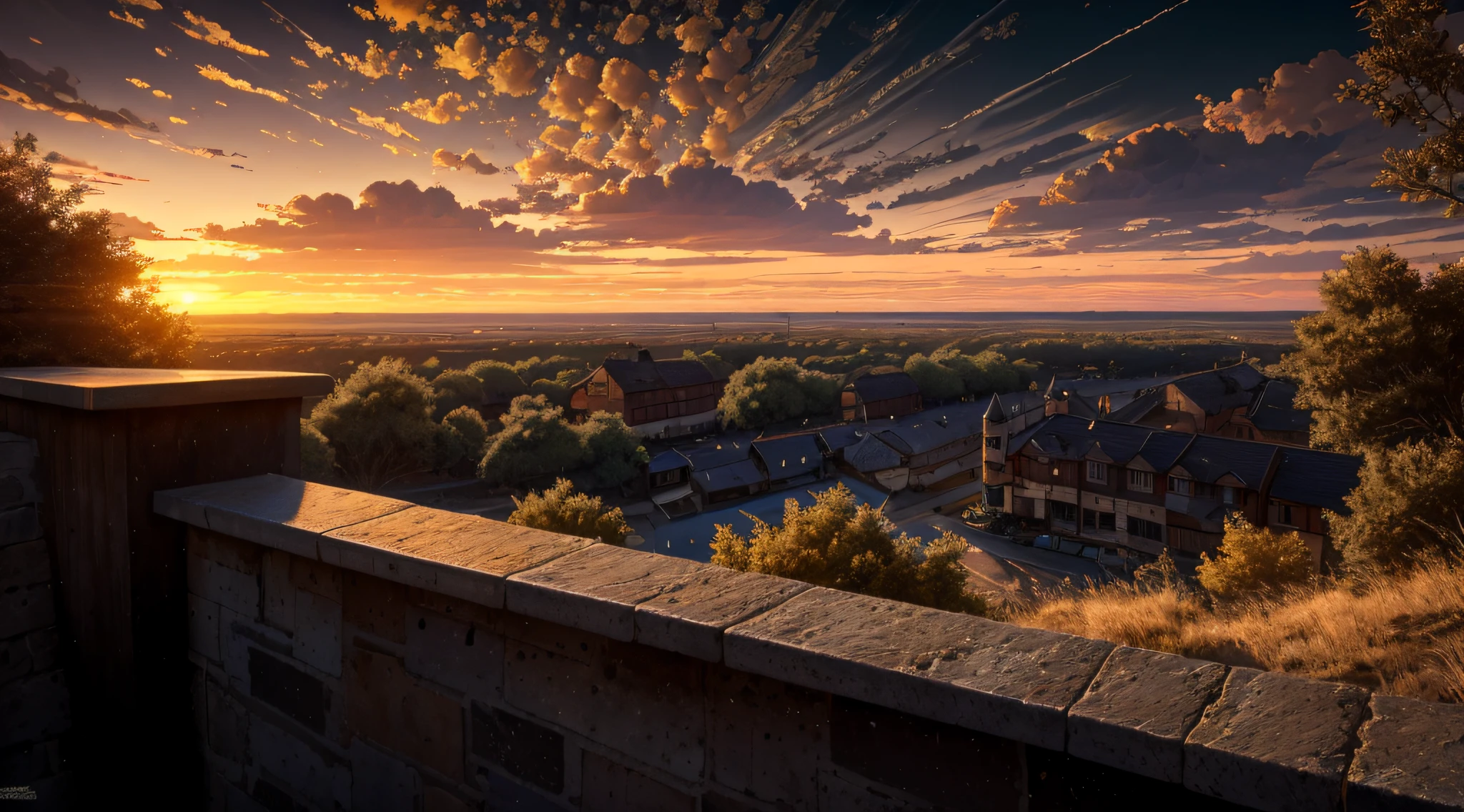 highres, imagination, (realistic), clear skies, composition, sunset, (hdr:1.5), outdoors, intricate details,