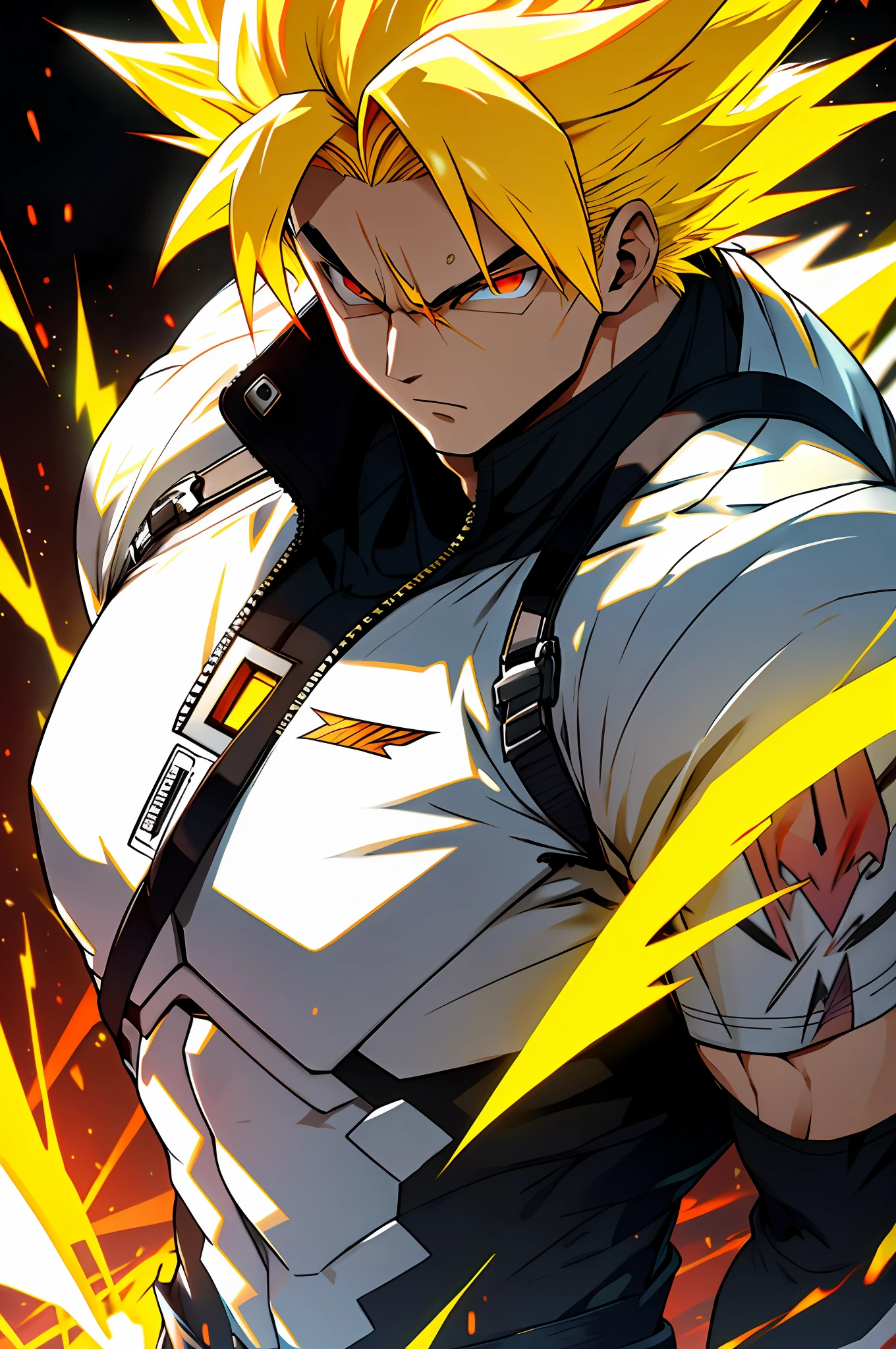 Ultra Supersayajin, diamond yellow hair and red eyes