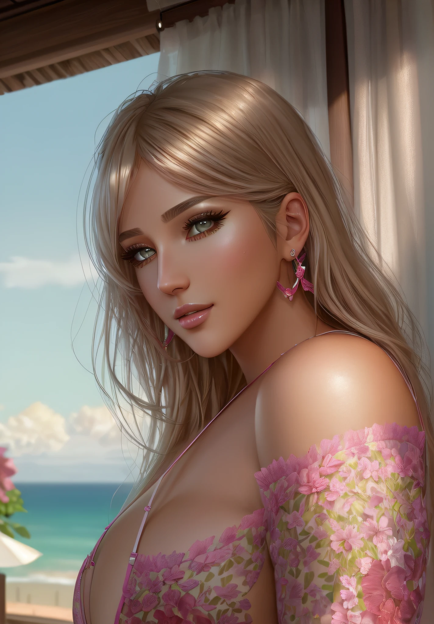 ((1girl)),((solo)),(front shot),face shot,Alettaocean:1.6,DREAMLIKEART,in spring,harukatron,PORTRAITS,tsukiumi,thepit bimbo:1.8,mature female,gyaru,(realistic:1.5),masterpiece, best quality, masterpiece, best quality, mature female, smile,closed mouth,chinese clothes,rooftop,(((((looking at viewer))))),(high sharpness),Earrings,smile,closed mouth,gauntlets,mittens,((detailed facial features)),glossy skin,((high detailed skin, skin details)),long bangs,(blonde very long hair),(beautiful detailed clear bright bule eyes),(detailed pupils:1.1),long eyelashes:1.5,brown eyeshadow,blue eyeliner,strong makeup,chestnut mouth,pink lips,(beautiful),(beautiful),shiny skin,oil on canvas, masterpiece, godrays,octane render,photographed, photorealistic painting art by midjourney and greg rutkowski,(insanely detailed, bloom:1.5),hyperrealistic,unreal engine cinematic smooth,intricate,highly detailed,HDR,8k resolution, 4k resolution,best quality,dramatic,good composition, by Jeremy Mann, Greg Manchess, Antonio Moro,trending on ArtStation, trending on CGSociety,star \(sky\),starry,strry light,night,colorful,cloud,, masterpiece, best quality,