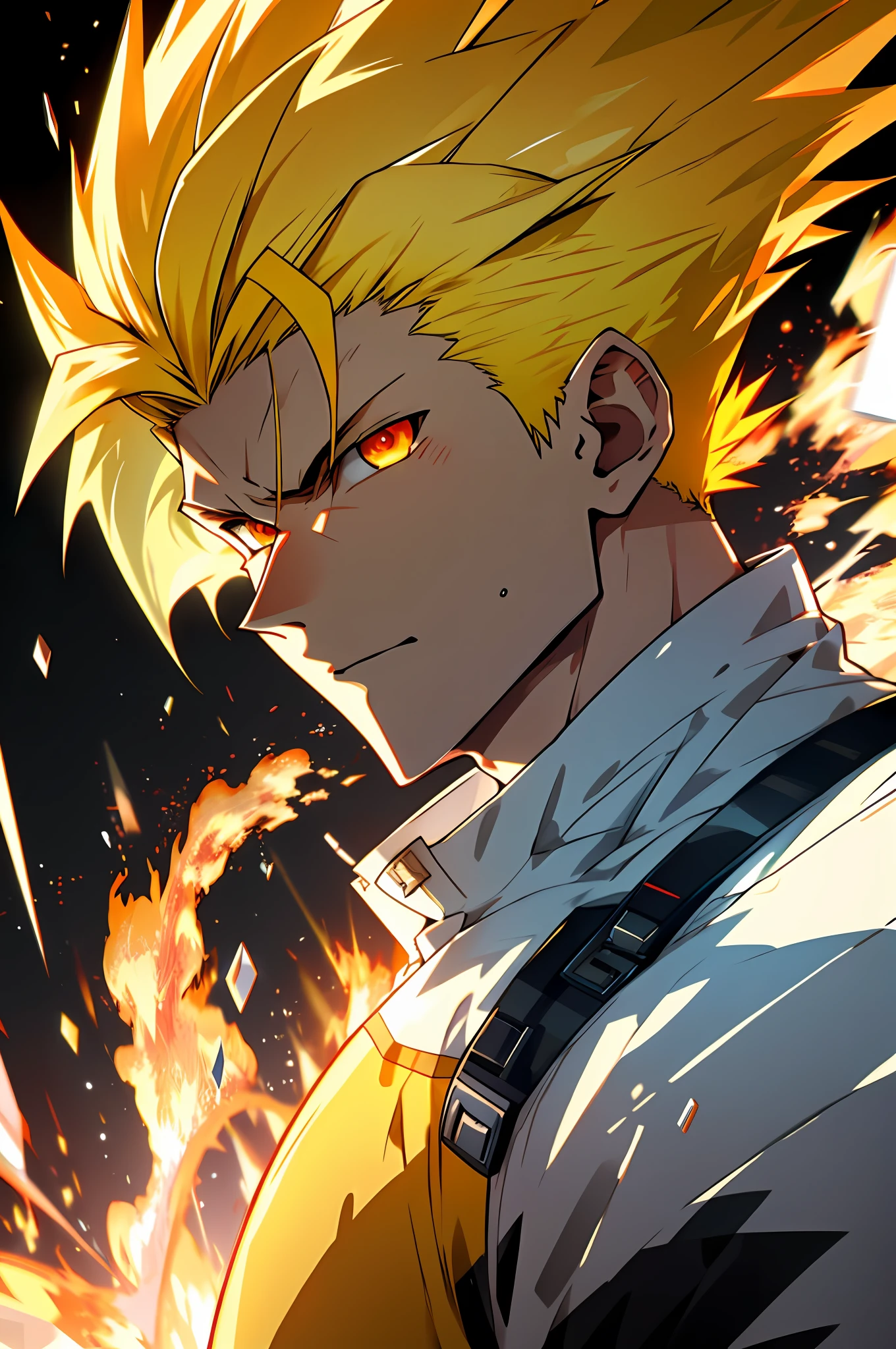 Ultra Supersayajin, diamond yellow hair and red eyes