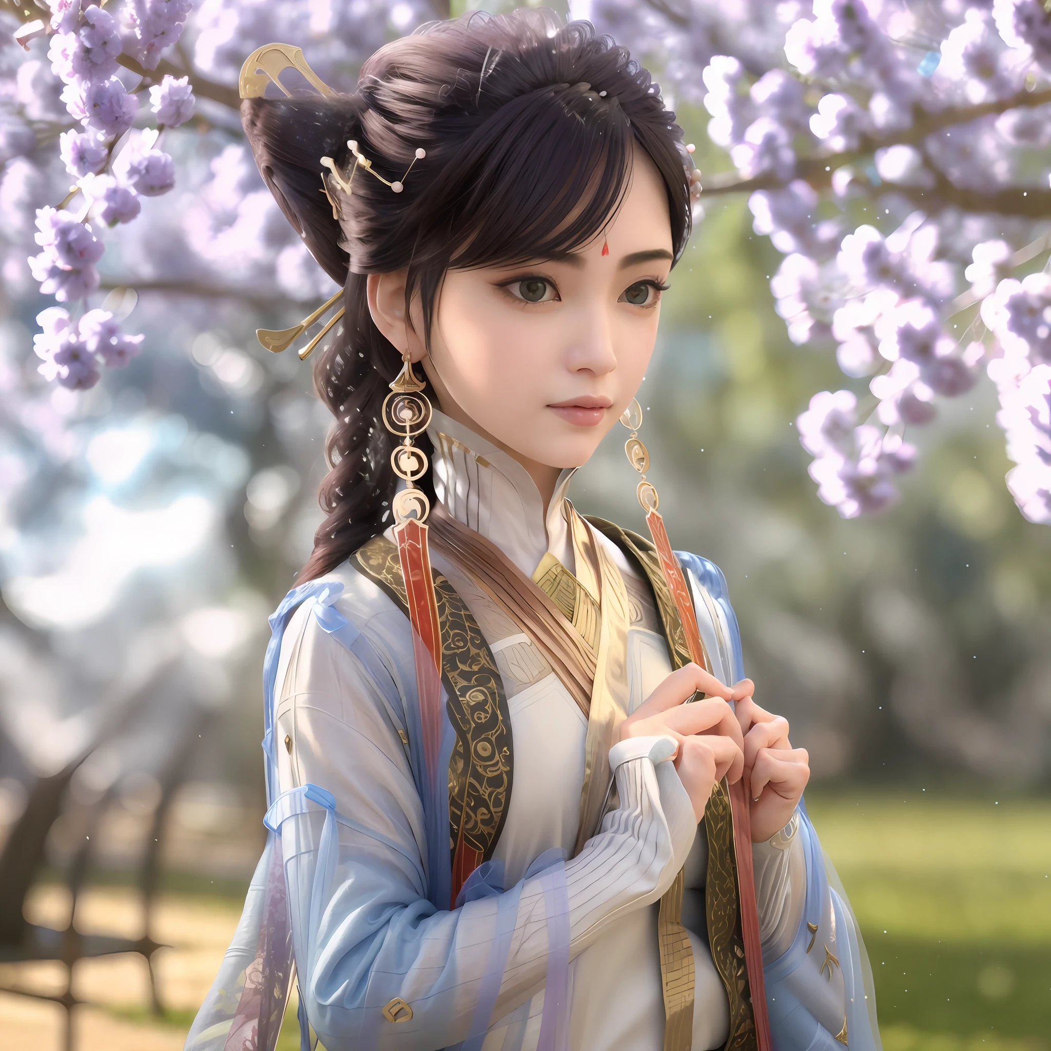 The beautiful ancient fairy looked at me with spring in her eyes, the background of ancient Chinese Qixi Festival --auto --s2