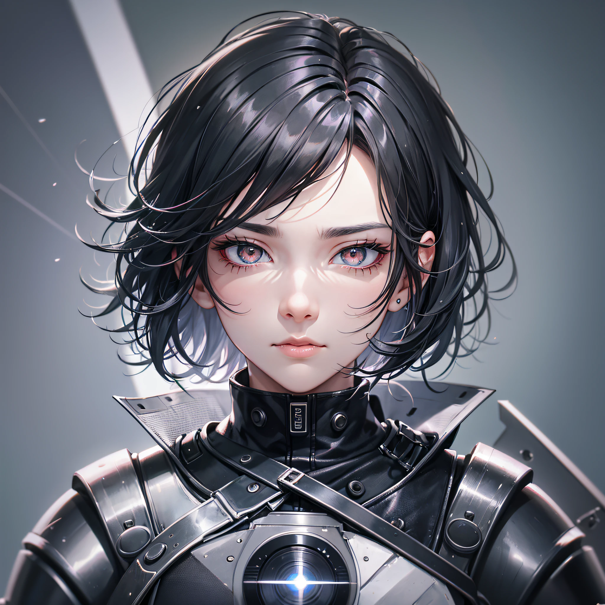 undercut, black hair, grey hair, black hair, black hair, black hair, grey hair, multicolored eyes, shaded, lonely, depressed, anime style, god rays, vignetting, speed lines, wide shot, Sony FE GM, anatomically correct, textured skin, ccurate, masterpiece, high quality, high details, super detail, award winning, best quality, highres, 4K --auto --s2