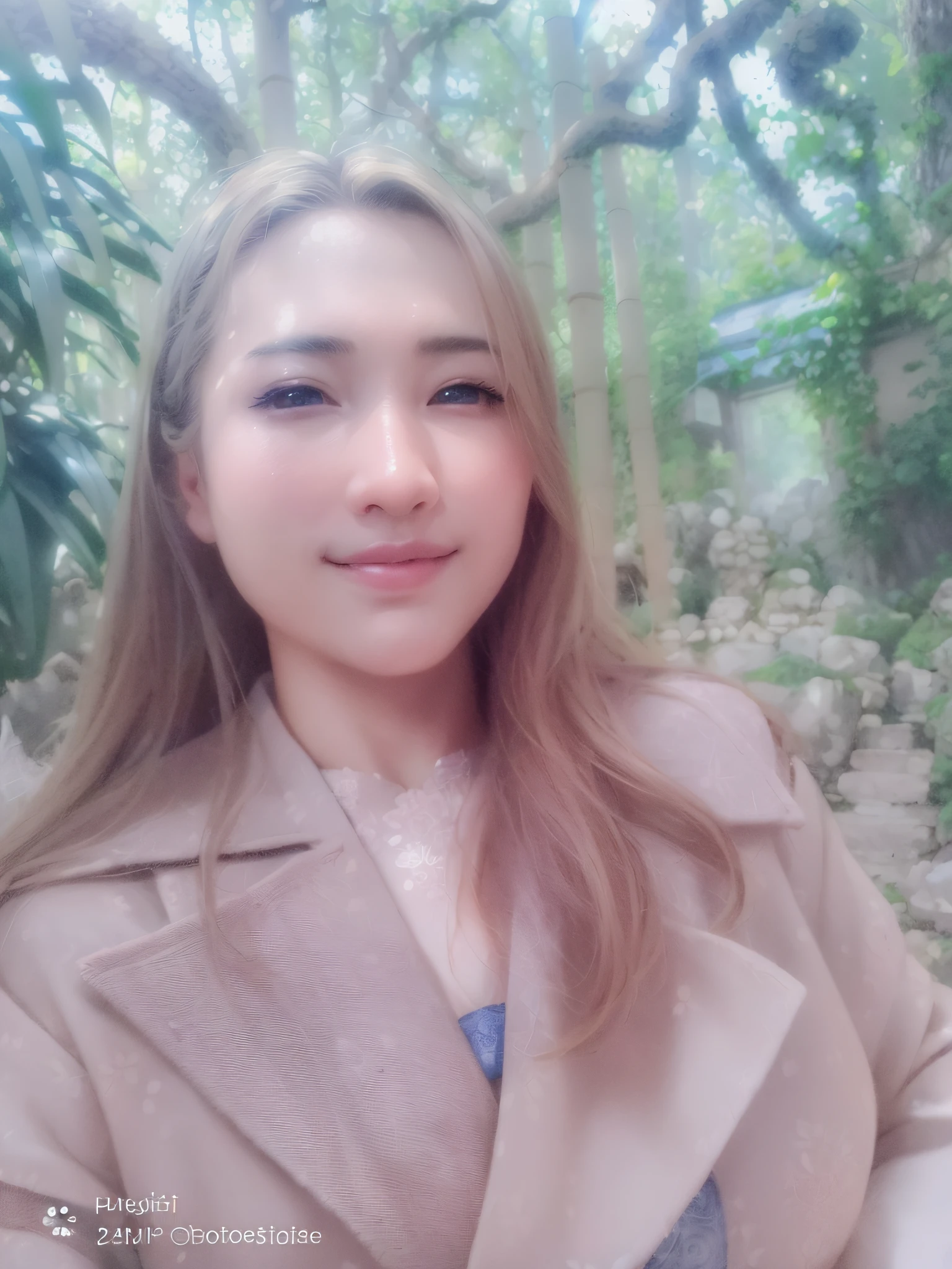 masterpiece, best quality, (photorealistic:1.8), unreal_engine, photograph, realistic_skin_texture, 1girl , (aegyo sal:1), cute, ((puffy eyes)), full body, Kimono Yukata, Arashiyama Bamboo Grove in Japan