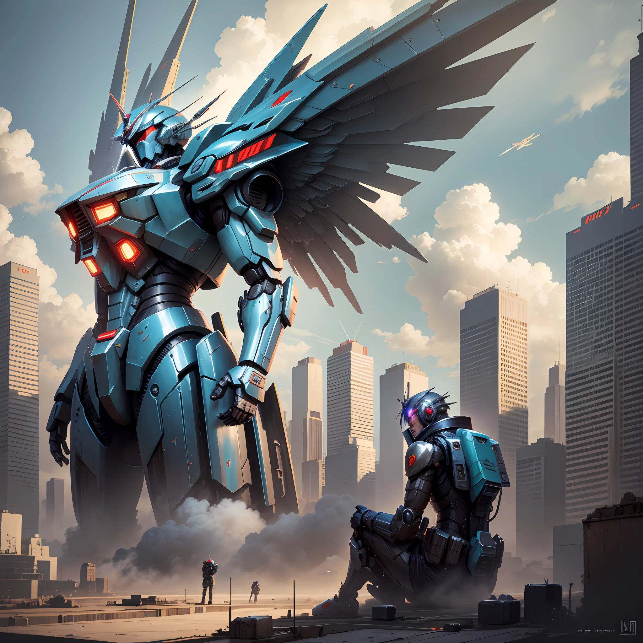 Wings of an Angel Giant Robot Sci-Fi Cyberpunk Future World Gundam Top Quality Masterpiece