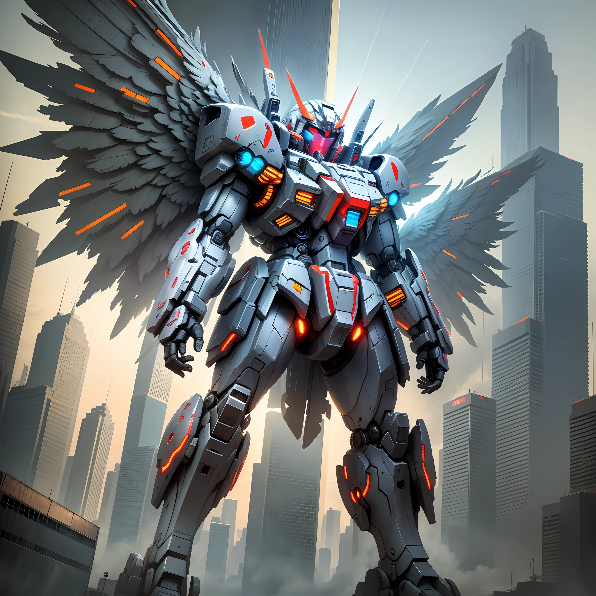 Wings of an Angel Giant Robot Sci-Fi Cyberpunk Future World Gundam Top Quality Masterpiece