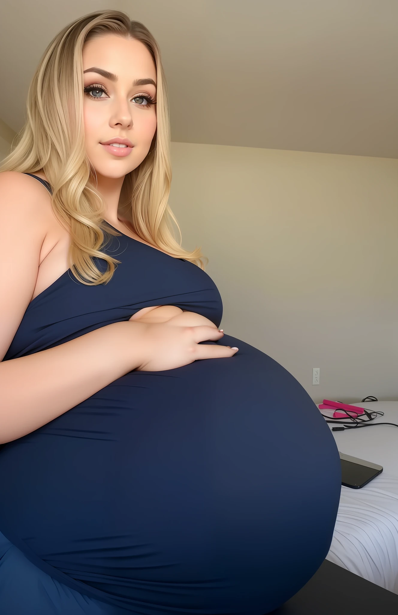beautiful pregnant woman, beautiful busty woman, amazing stunningly beautiful, most beautiful women ever, enormous natural breasts, voluptuous, deep cleavage, beautiful busty model, sexy, enormous massive huge big boobs, gorgeous face, bright big eyes, sexy makeup, wavy hair